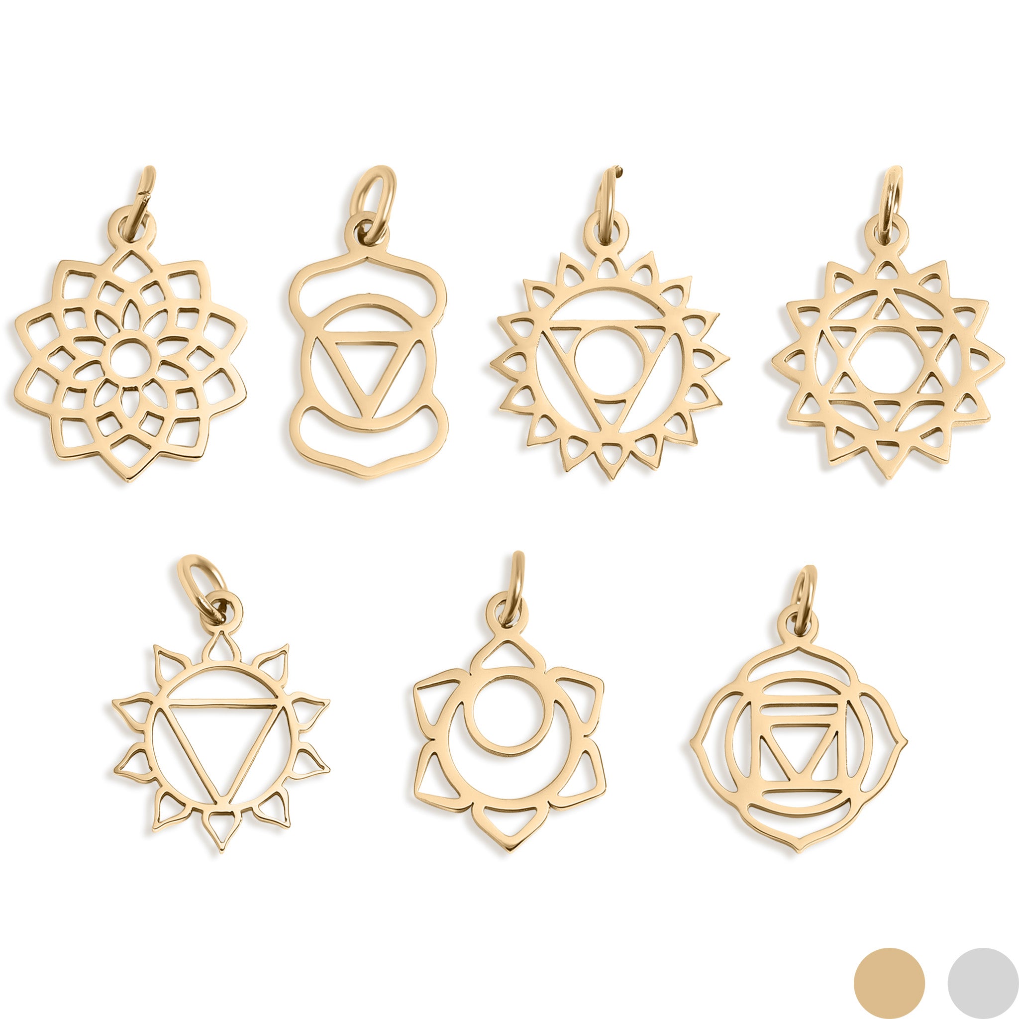 18K Gold PVD Stainless Steel Chakra Charms / PDL0176、mySite、dreamappss