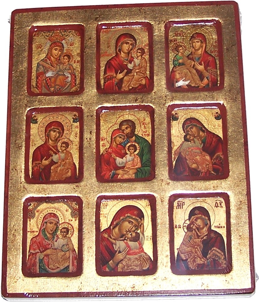 Our Lady Icons and titles in one icons with sheets of Gold (Lithography) (25 x 20 cm OR 10 x 8 inches)、mySite、topwebapps
