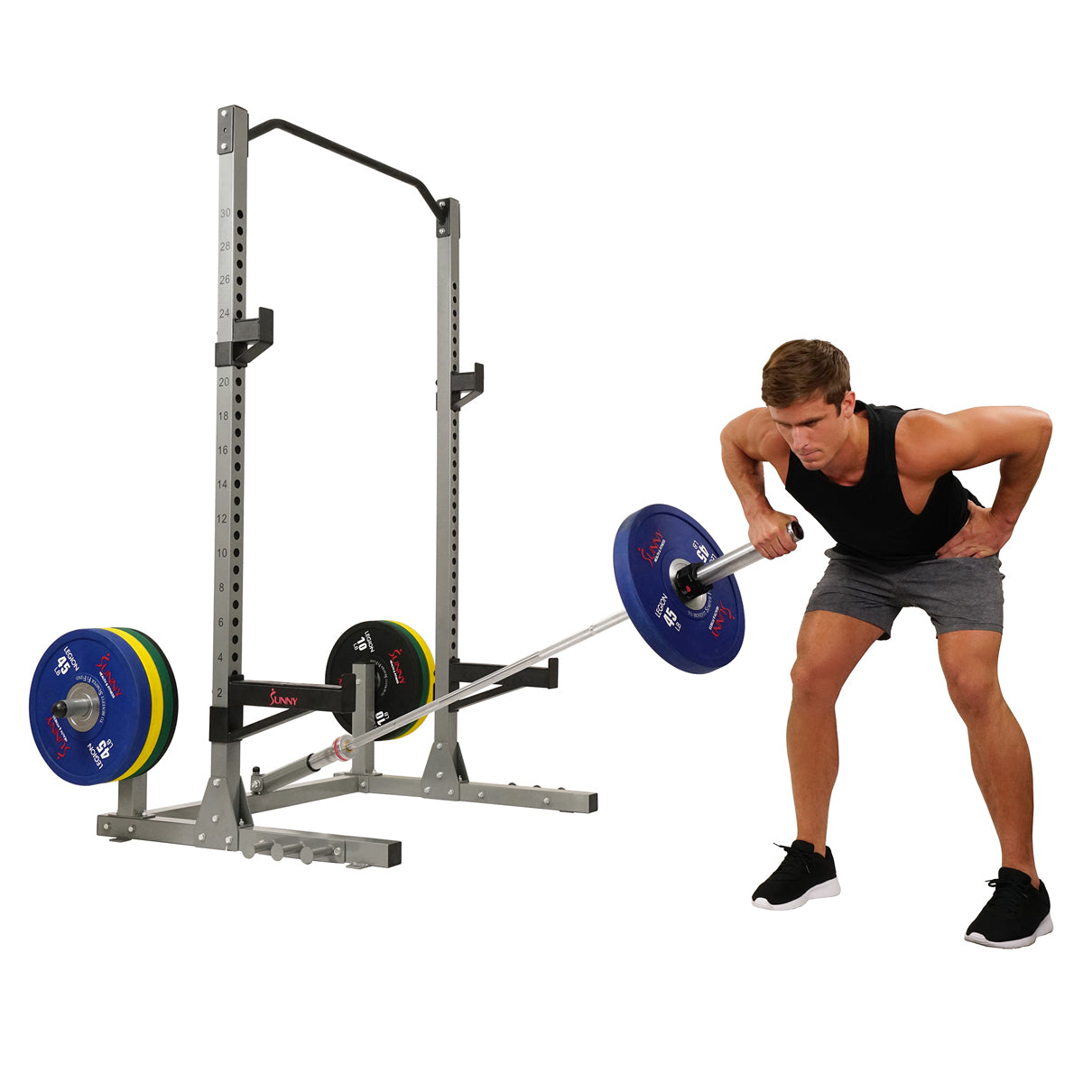  Power Squat Rack w/ Attachments & High Weight Capacity, Olympic Weight Plate Storage, & Swivel Landmine、mySite、ghnorth