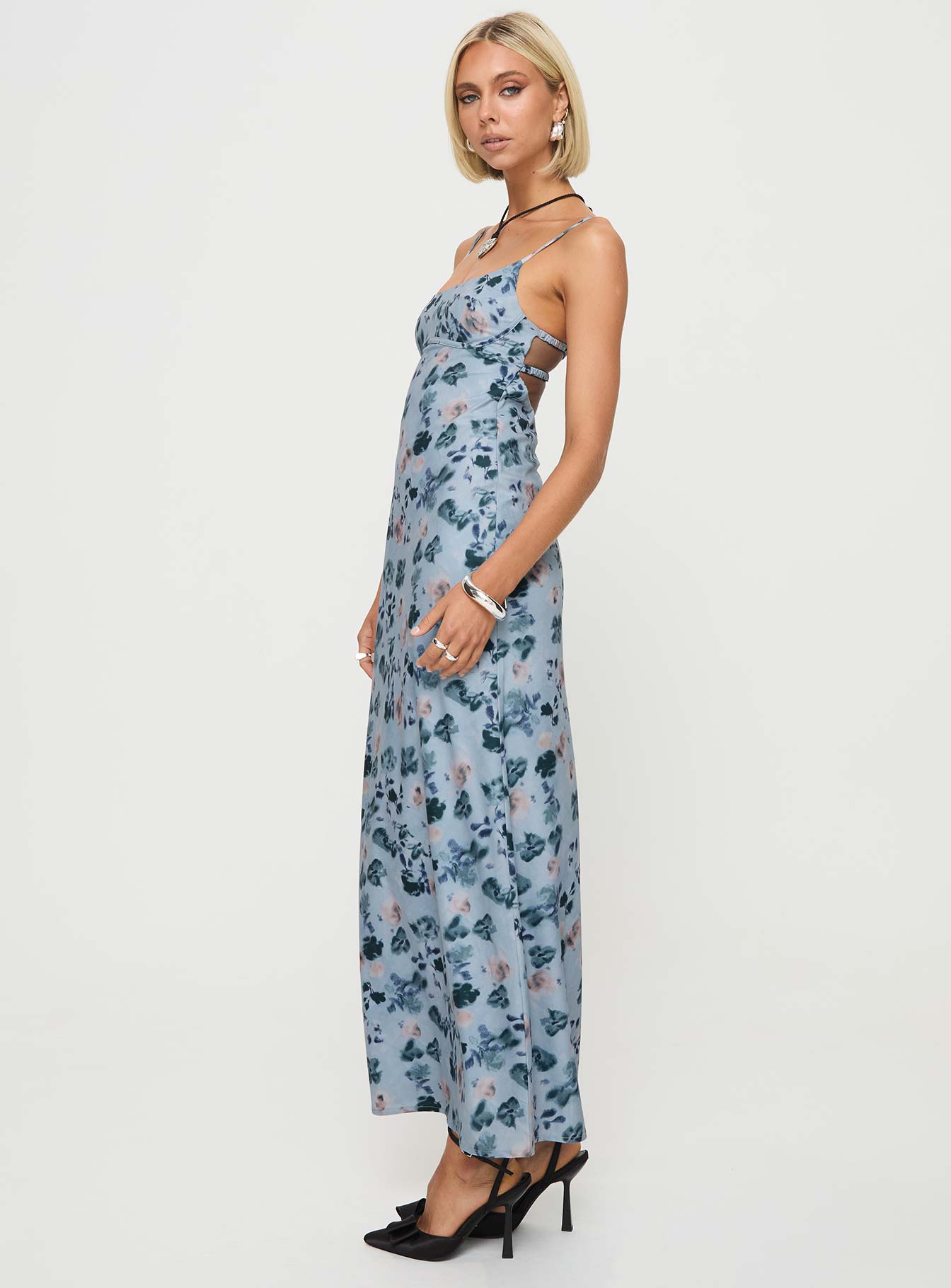 Ravia Maxi Dress Blue / Floral、mySite、solidvoid