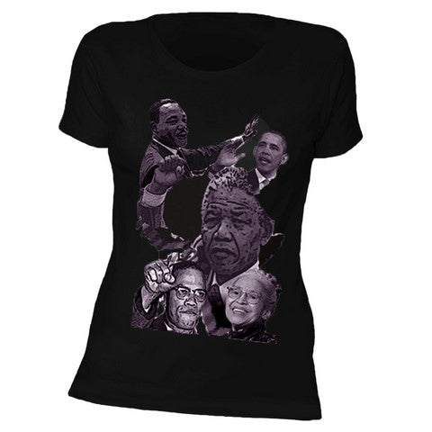 MLK, Mandela, Obama, Black Icons-History T-Shirt for Women-DPBH505W、mySite、solidvoid