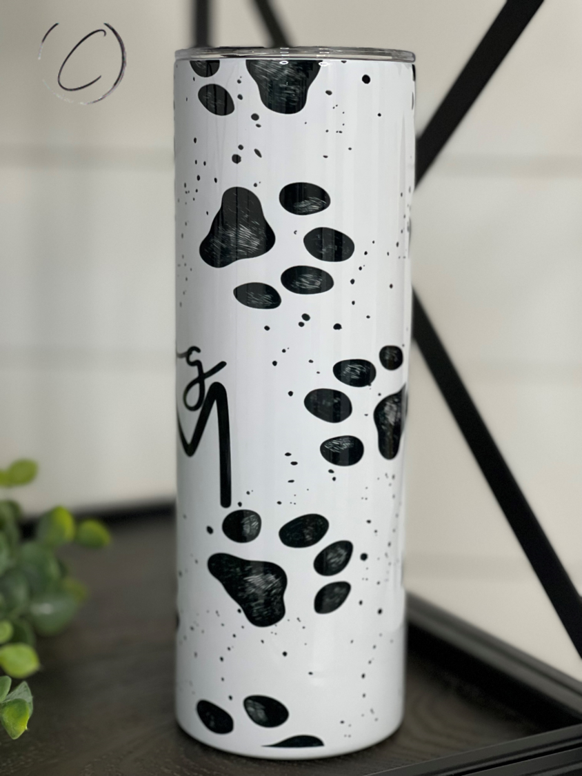Paw Print Dog Mom 20oz Skinny Tumbler、mySite、camillekostekn