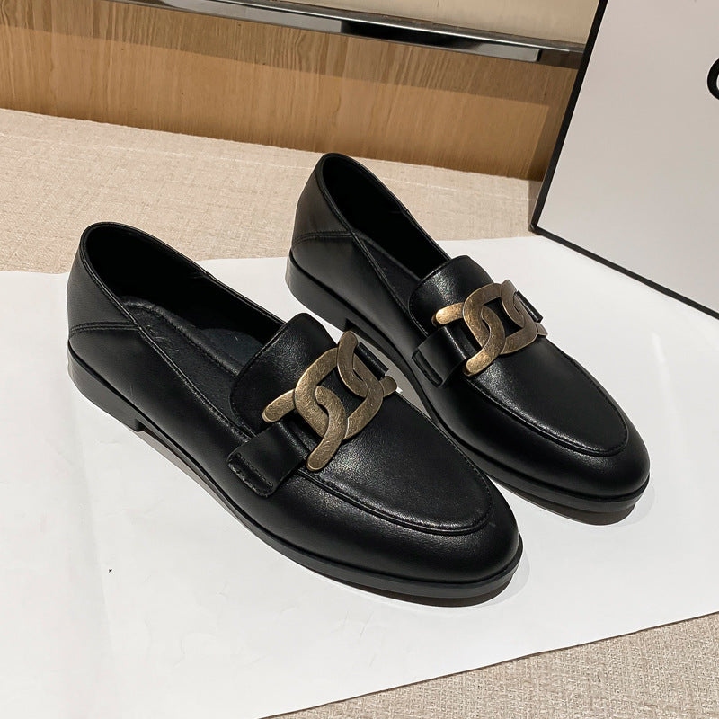  Cowhide Leather Flats Loafers、mySite、justintrudeaud