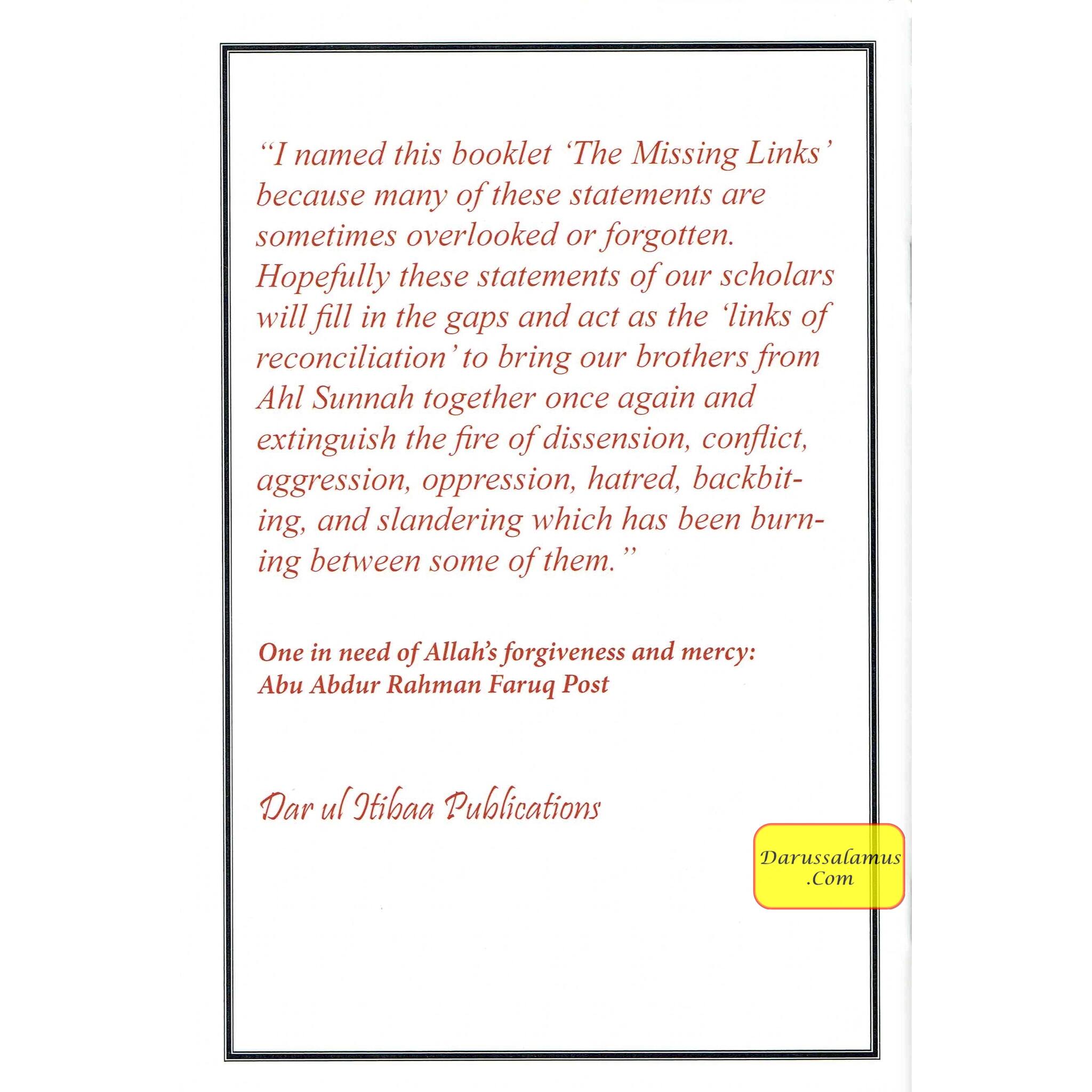 The Missing Links By Abu Abdur Rahman Faruq Post、mySite、topwebapps