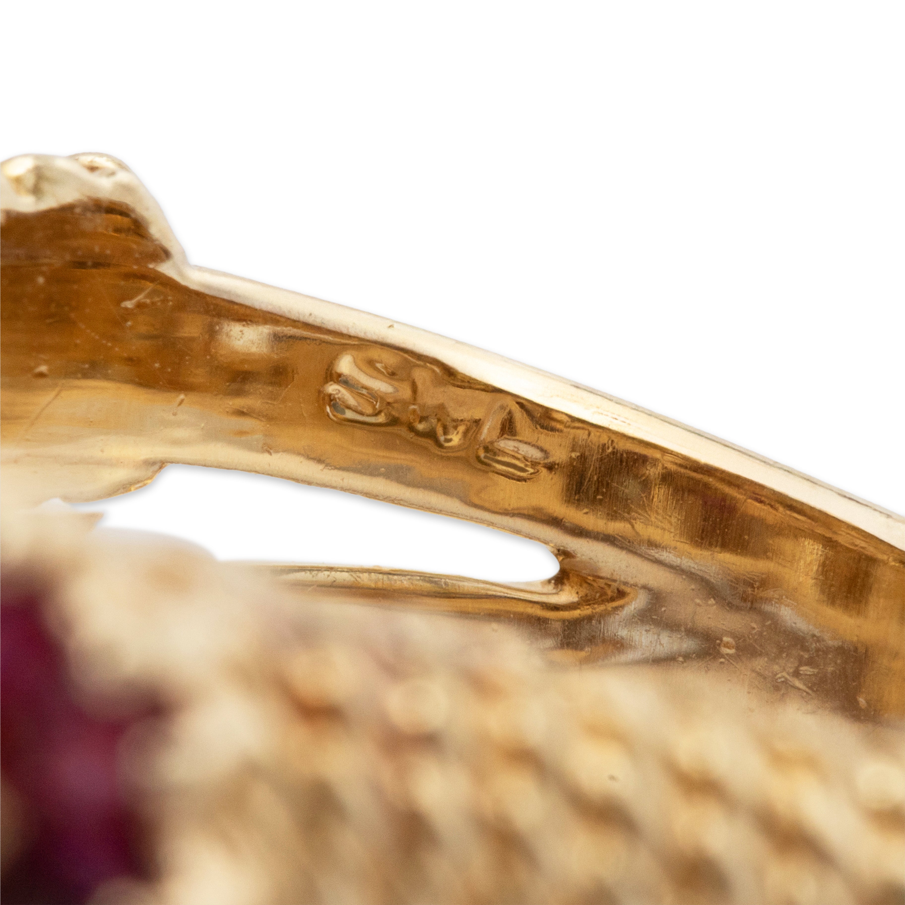 Vintage Heavy 14k Yellow Gold 2.42cttw Ruby Diamond Floral Statement Ring、mySite、hinf8tx79