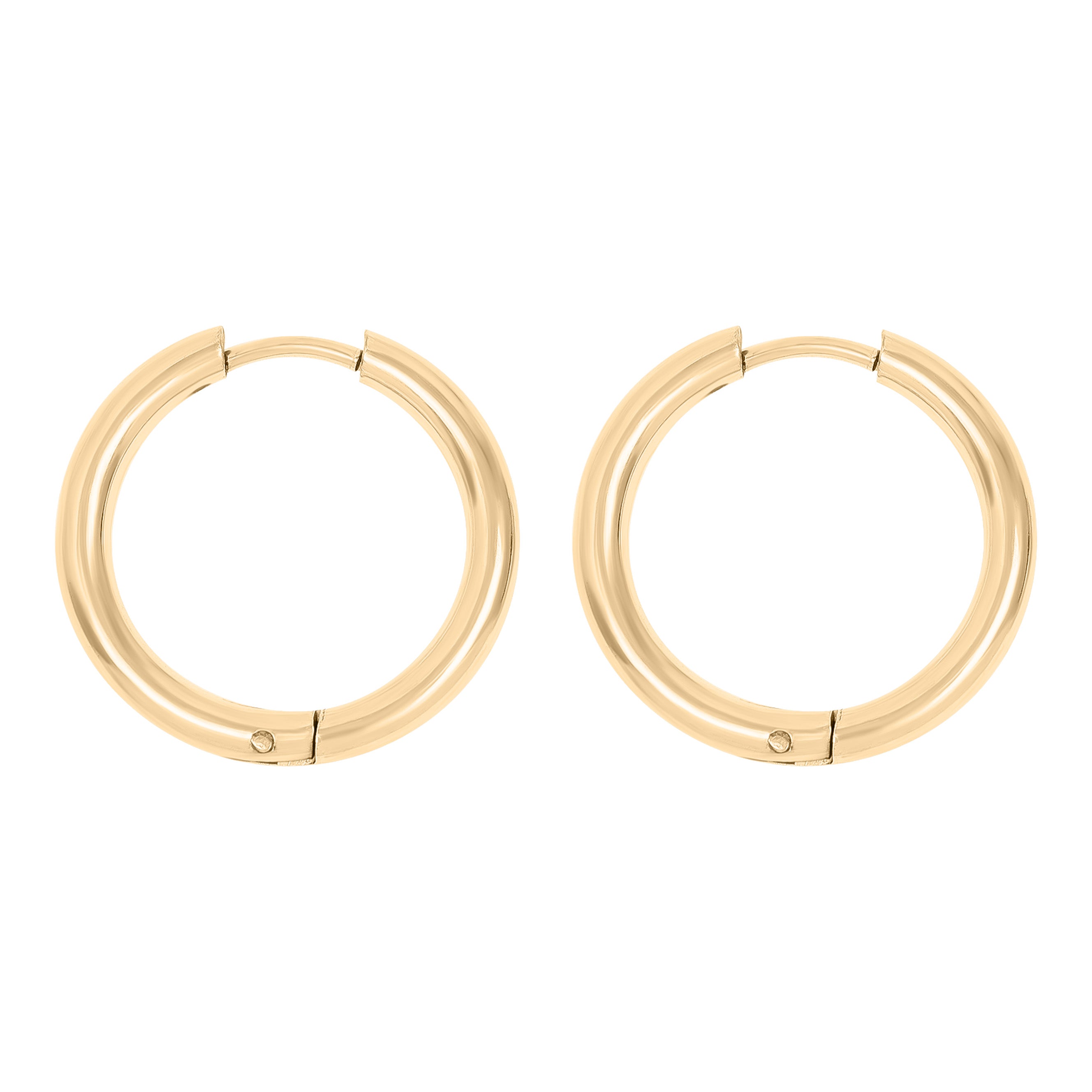 18K Gold PVD Stainless Steel Circle Huggie Hoop Earrings / ERJ0022、mySite、dreamappss