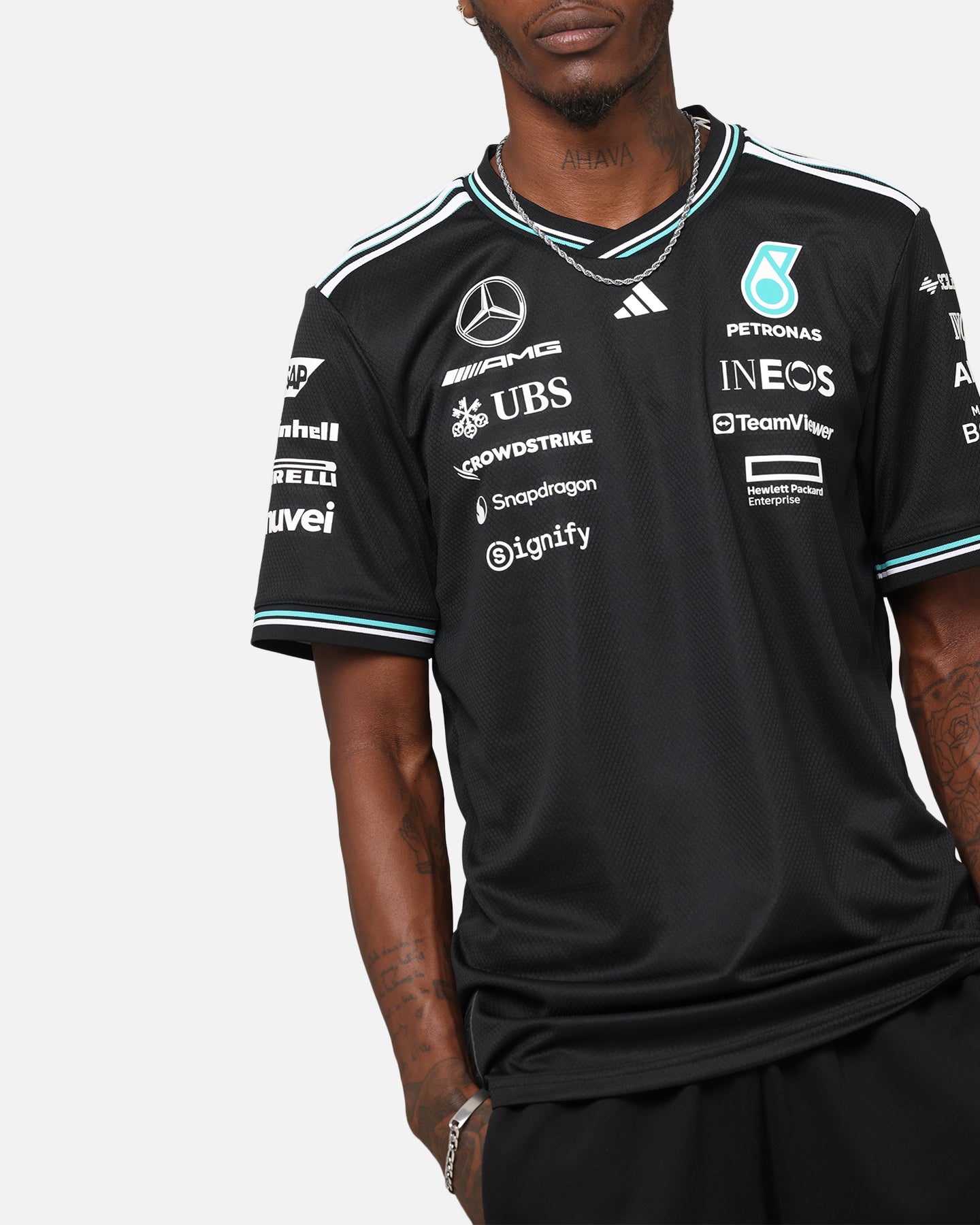 adidas x Mercedes-AMG PETRONAS Formula One F1 2025 Authentic Drive T-Shirt Black、mySite、zt4zffjzw