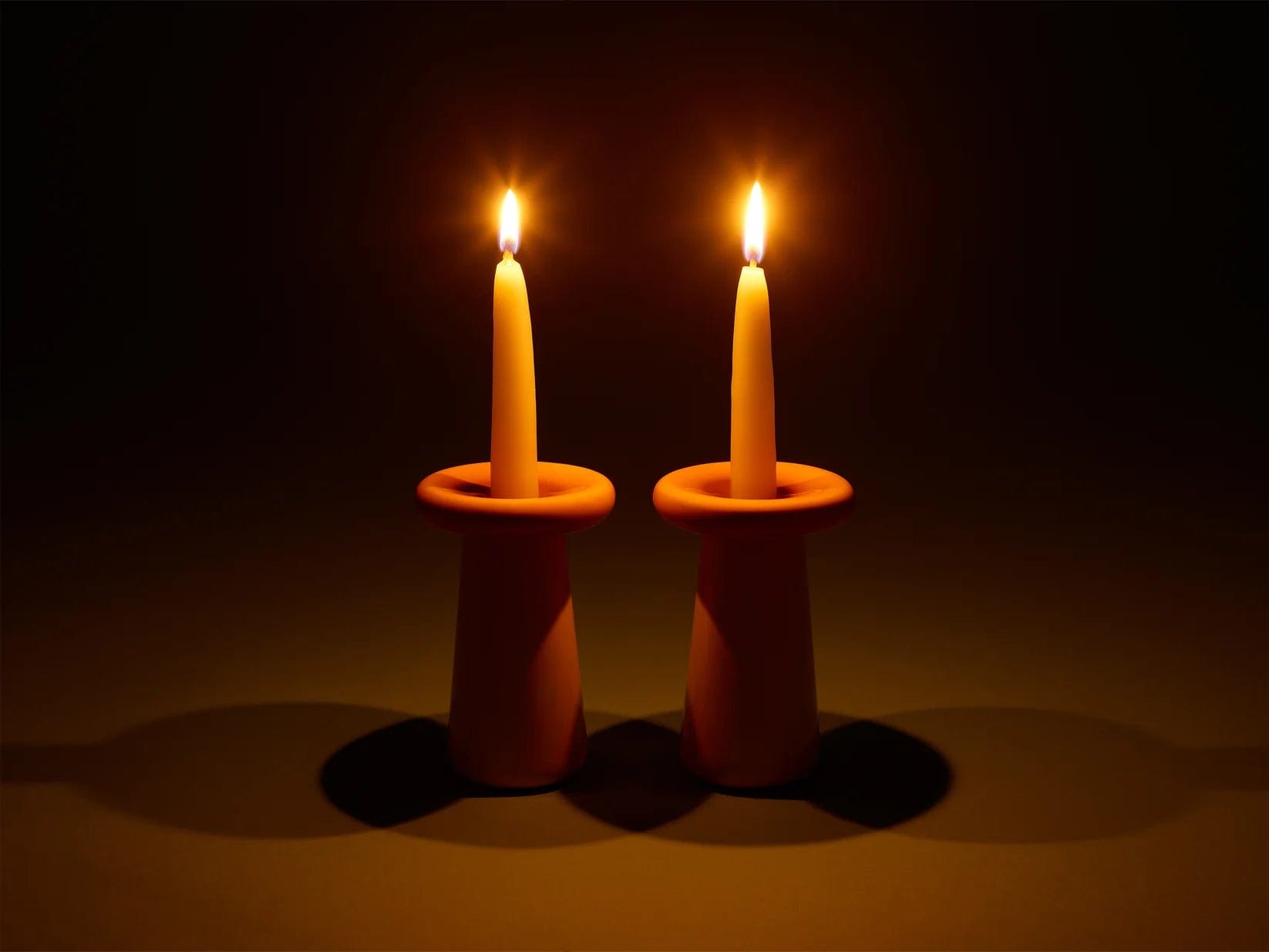 Mushroom Shabbat Candlesticks - Rose/Coral、mySite、topwebapps
