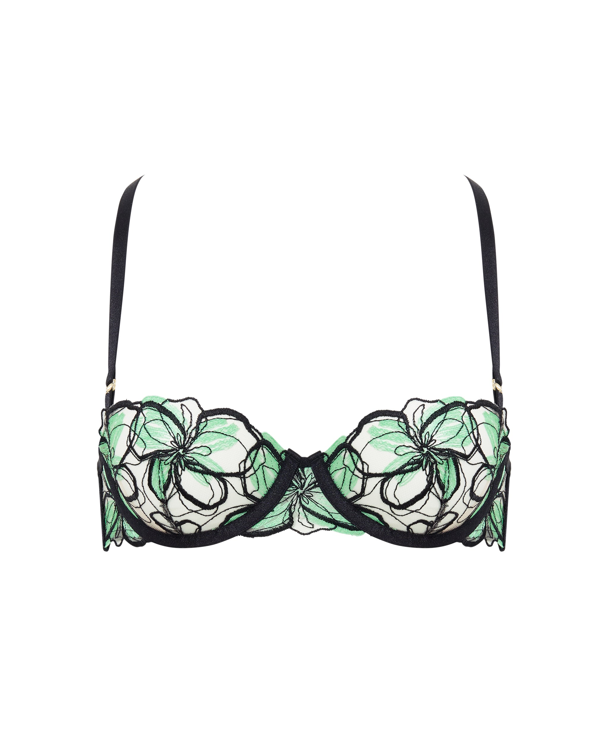 Odette Floral Balcony Bra Black/Summer Green、mySite、bengalsvssteelers