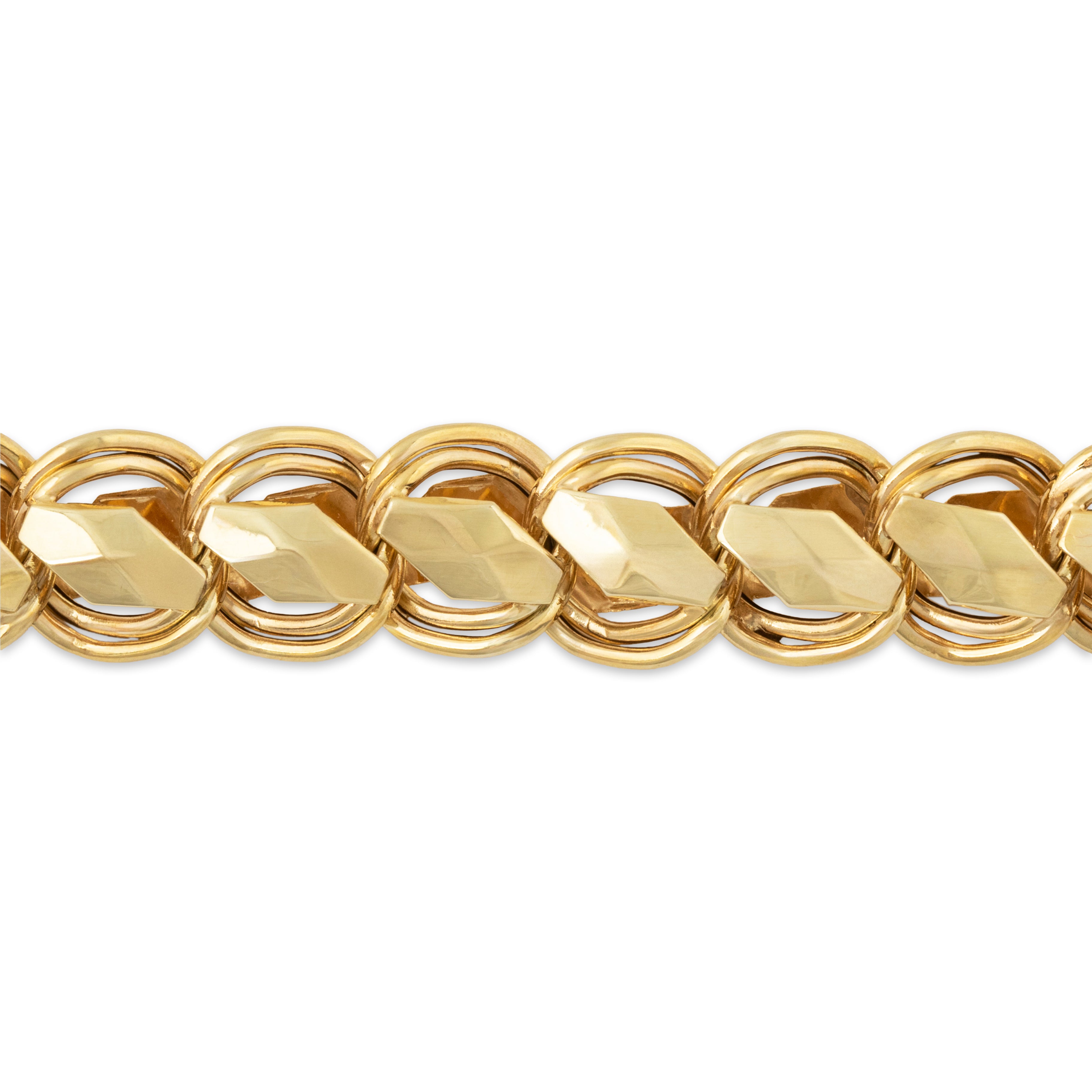 Vintage Italian 14k Yellow & White Gold Bracelet 6.5、mySite、hinf8tx79