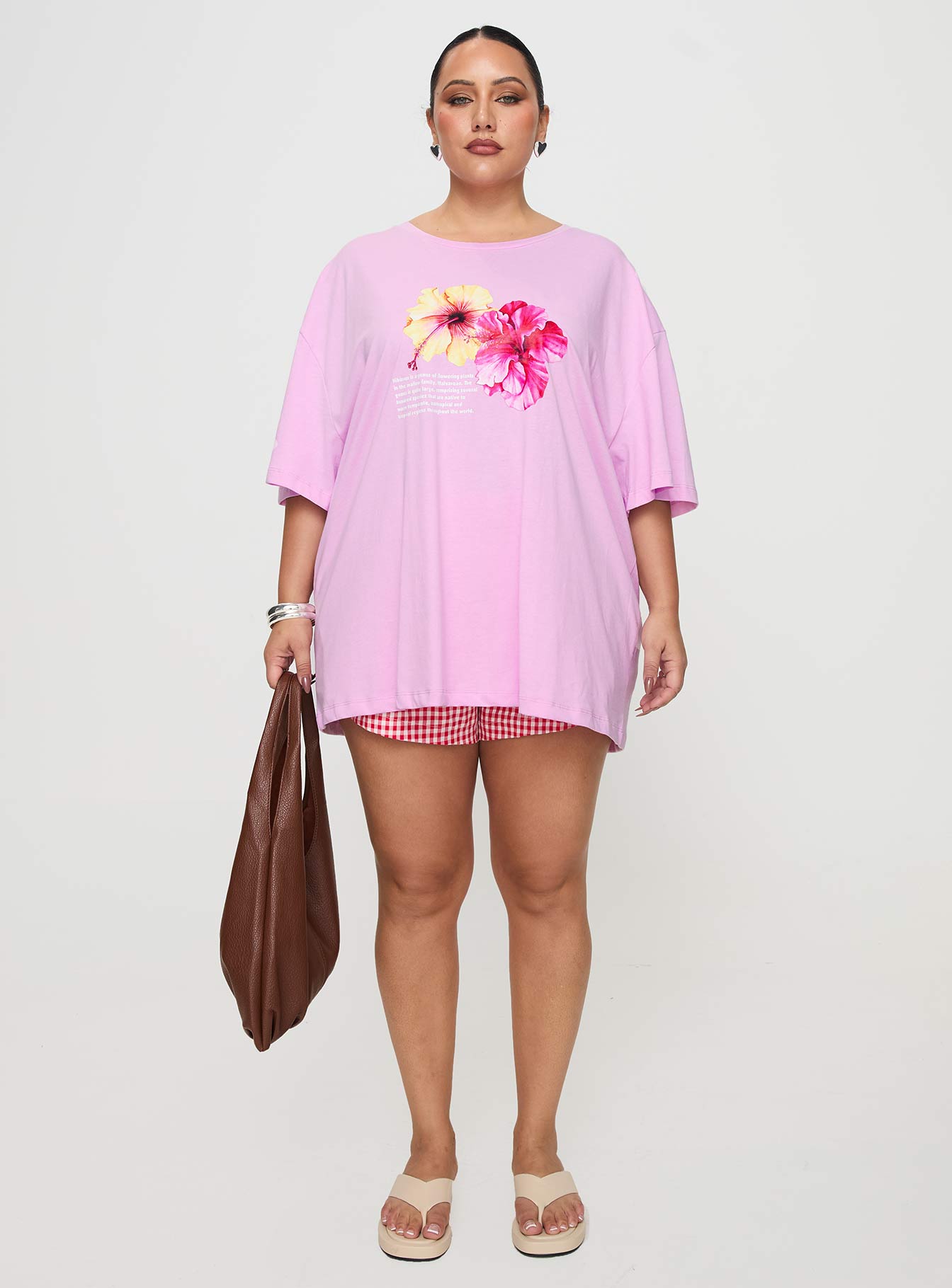Hibiscus Haven Oversized Tee Pink Curve、mySite、solidvoid