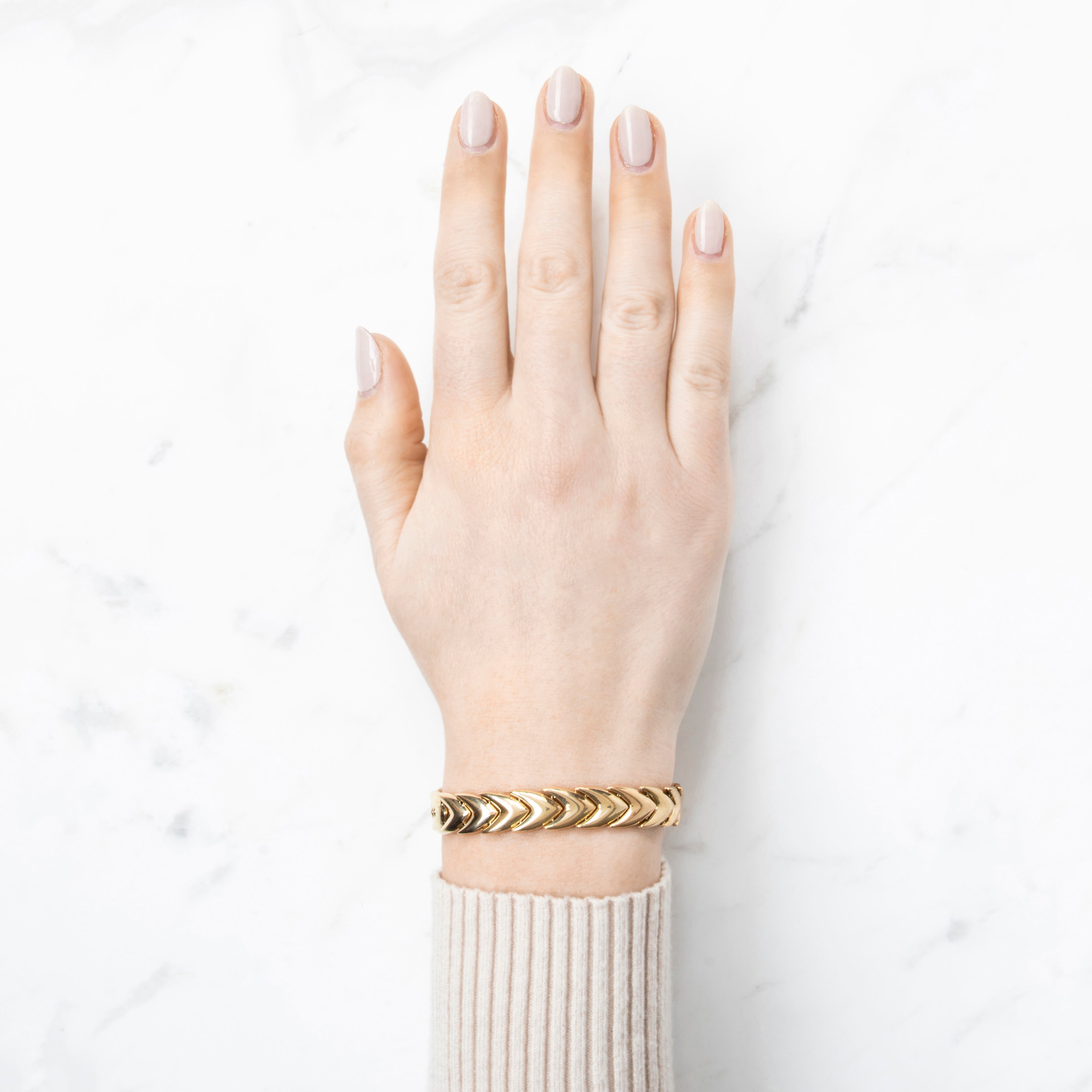 Vintage Italian 14k Yellow Gold Oversize Clasp Link Bracelet 6.75、mySite、hinf8tx79