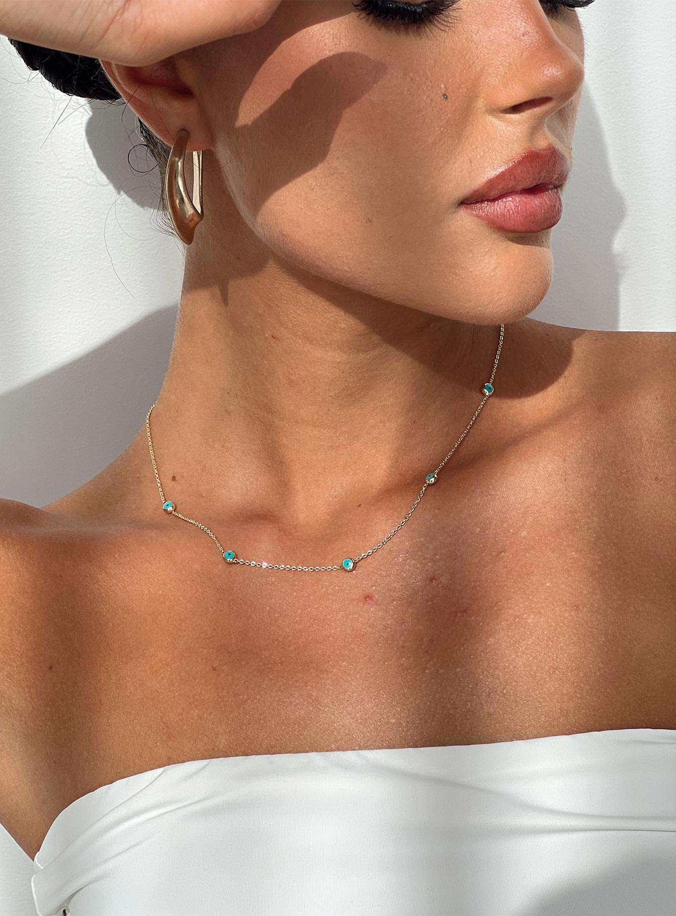 Josue Gem Necklace Gold、mySite、solidvoid