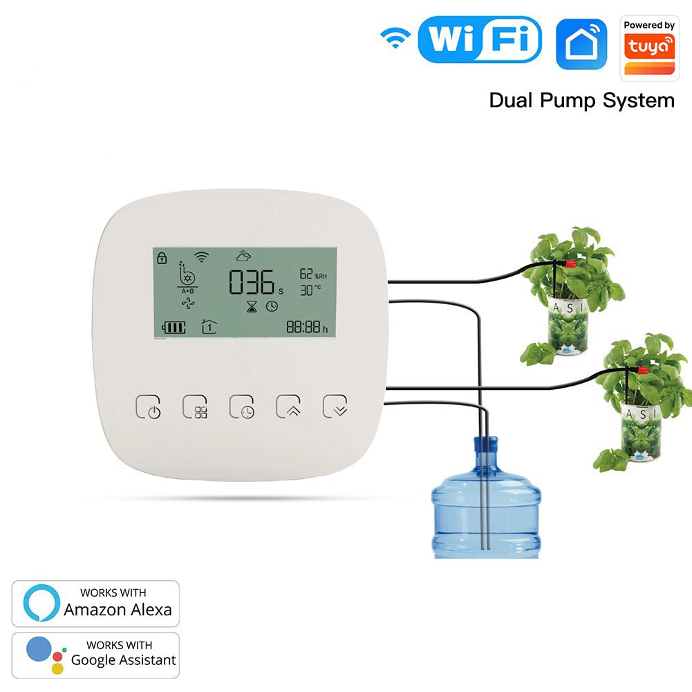 WiFi Smart Plant Water Pump Watering Machine Automatic Micro-drip Irrigation System Dual Pump Watering Timer、mySite、fannypackpong