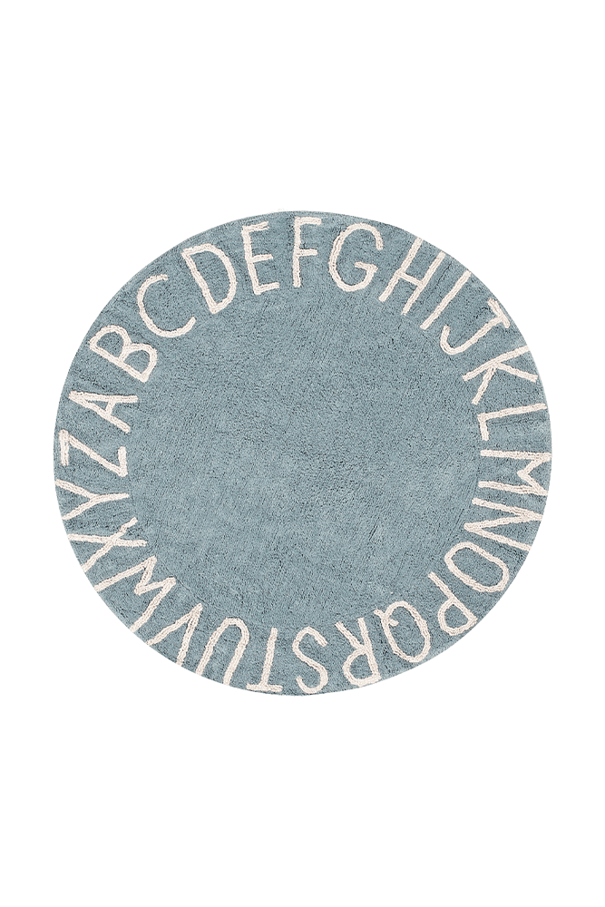 WASHABLE ROUND RUG ABC NATURAL -BLUE、mySite、gigharbornorthrealestate