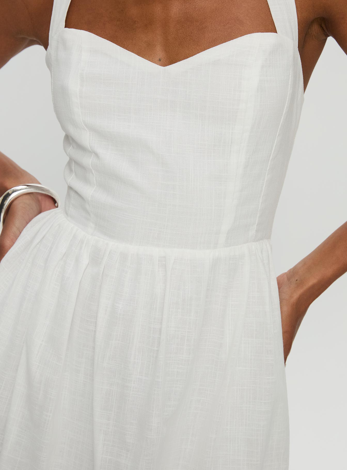 Zolena Halter Mini Dress White、mySite、solidvoid