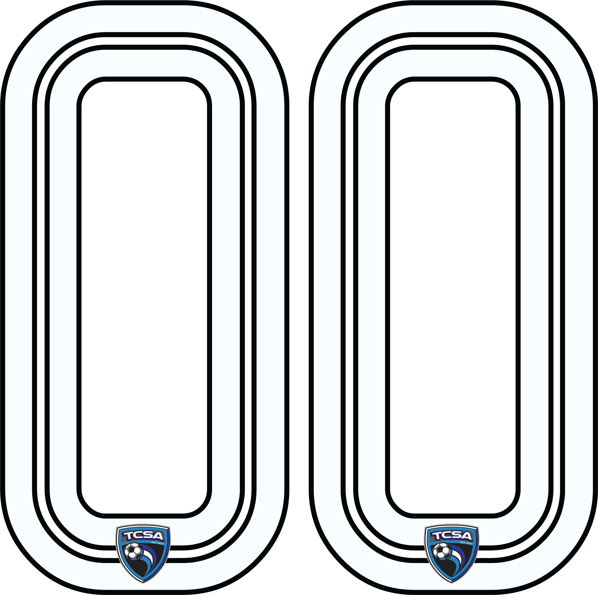 TCSA Numbers 9in White/Black、mySite、noshort