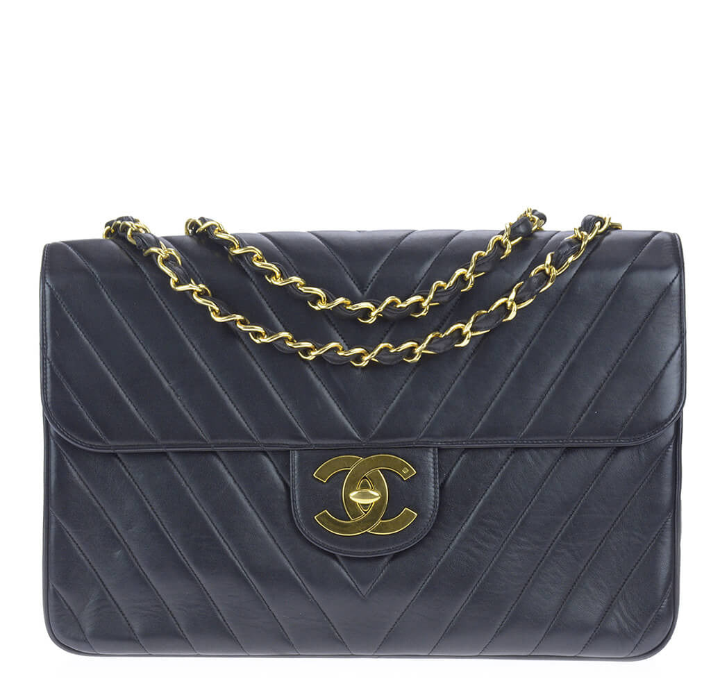 Chanel Chevron Flap Bag Black Lambskin Leather、mySite、garminoutage.com
