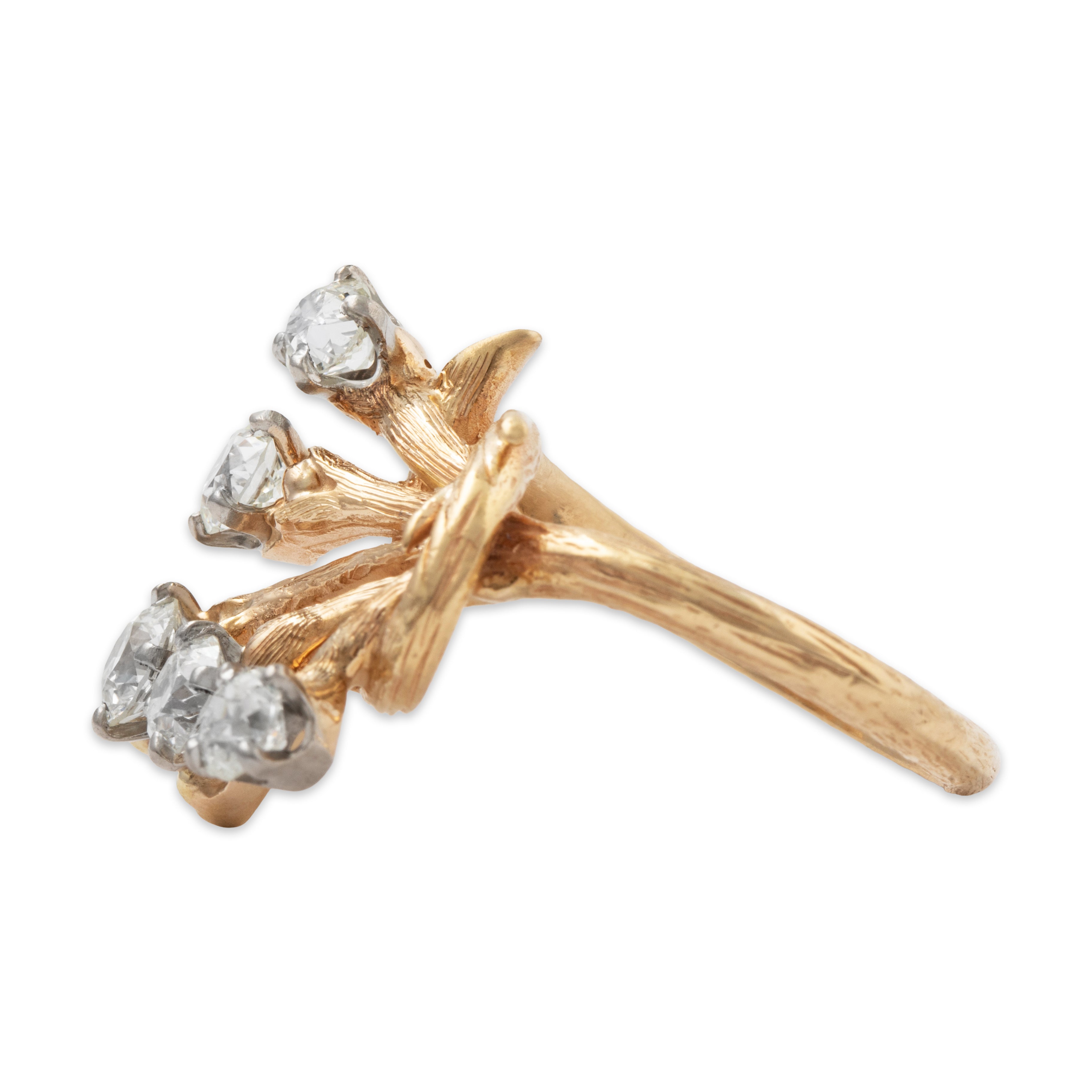 Vintage Spectacular Large 14k Yellow Gold 1.60cttw Old Mine Diamond Ring 6.75、mySite、hinf8tx79