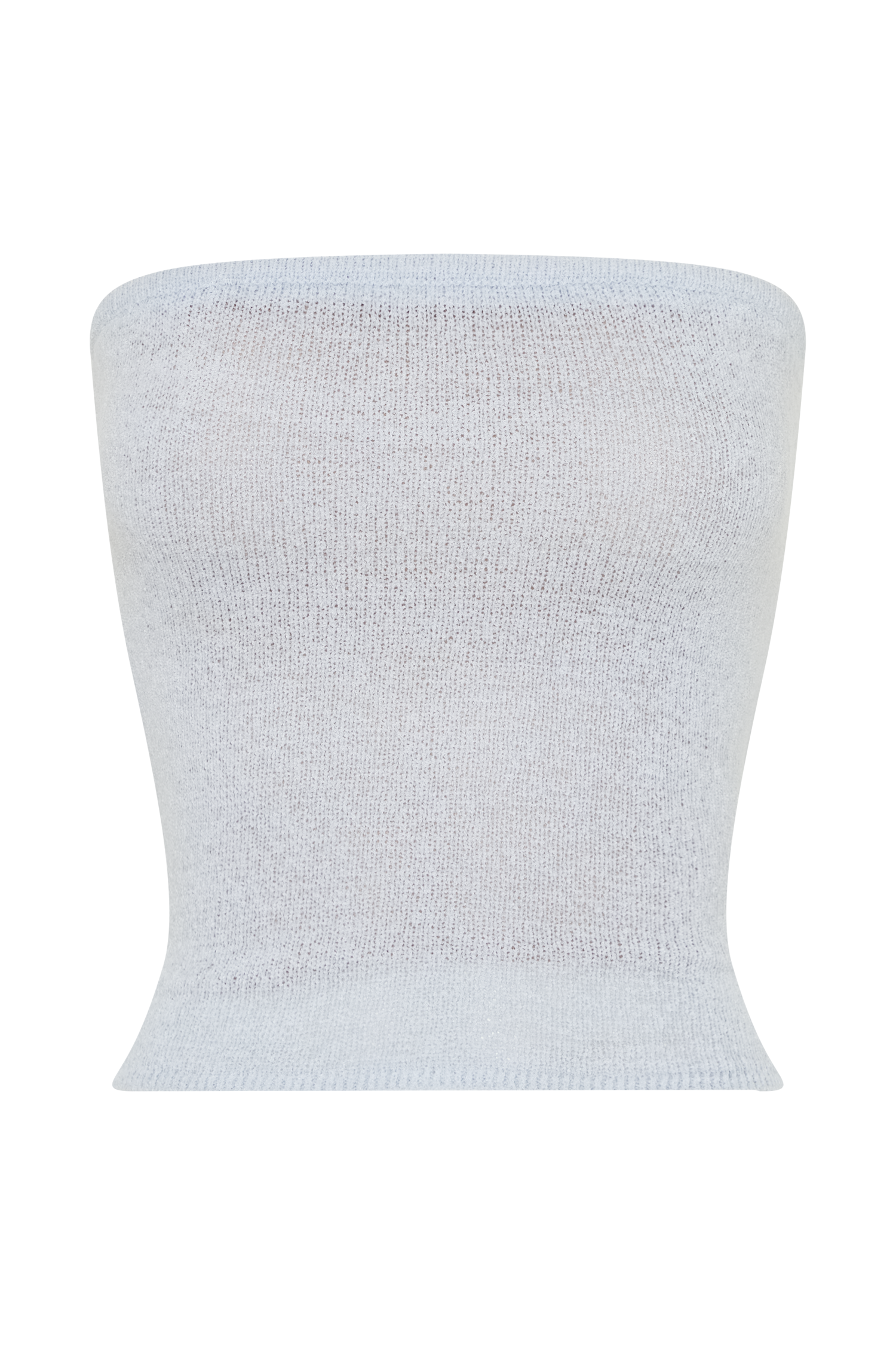 Phoebe Strapless Tie Knit Top - Ice Blue、mySite、solidvoid