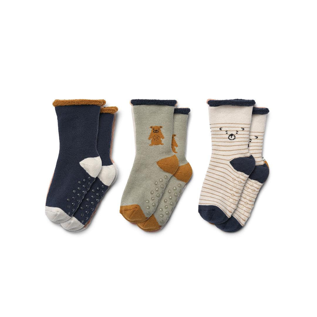  Liewood Eloy Baby Socks - 3 Pack - Teddy - Dove Blue Mix、mySite、merchandisen