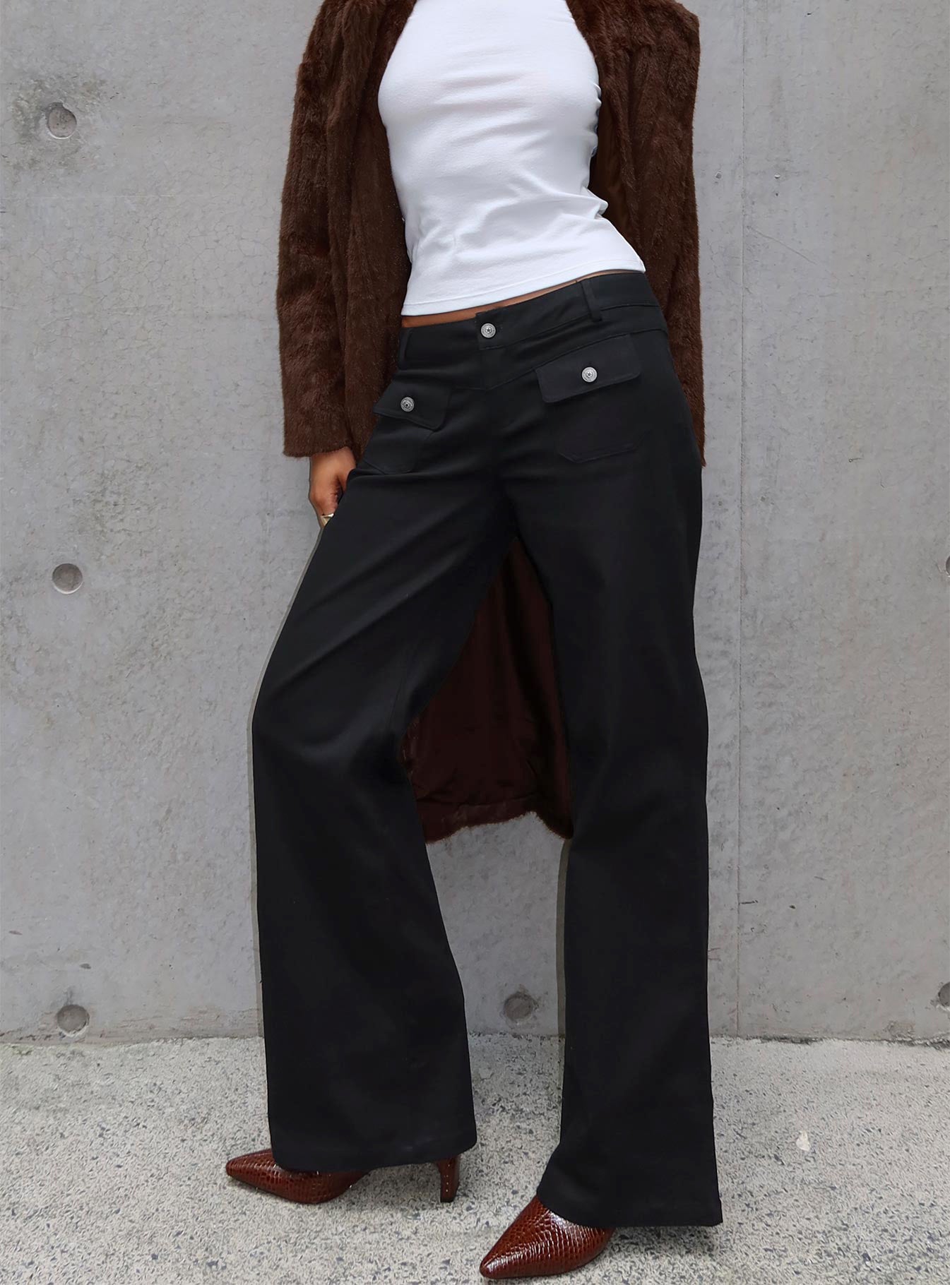 Benicale Low Rise Cargo Pants Black、mySite、solidvoid