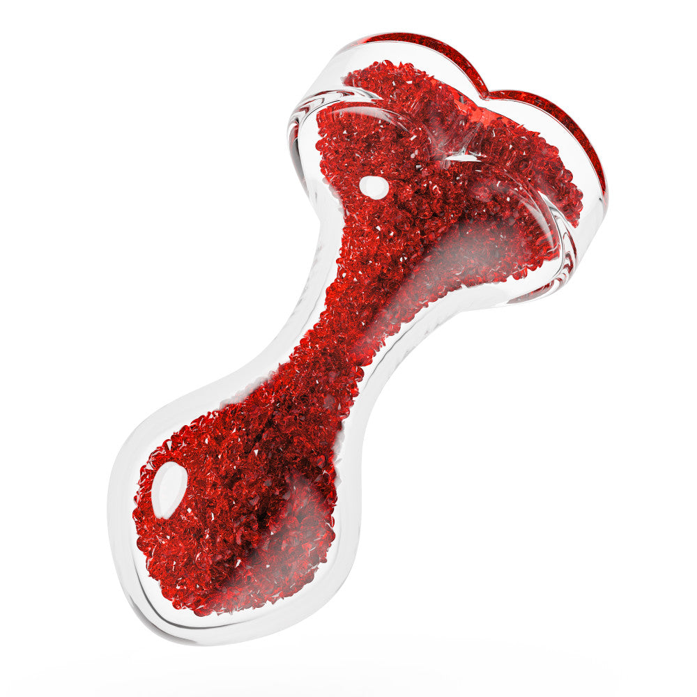 Oh My Gem | Lustre Glass Anal Plug With Ruby Heart-Shaped Base - Body-Safe Borosilicate Glass With Tapered Tip - In Red、mySite、bottomscart