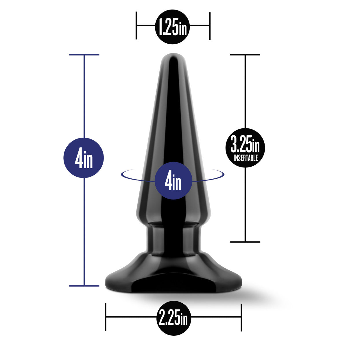 Anal Adventures By Blush® | Easy Black 4-Inch Anal Plug、mySite、bottomscart