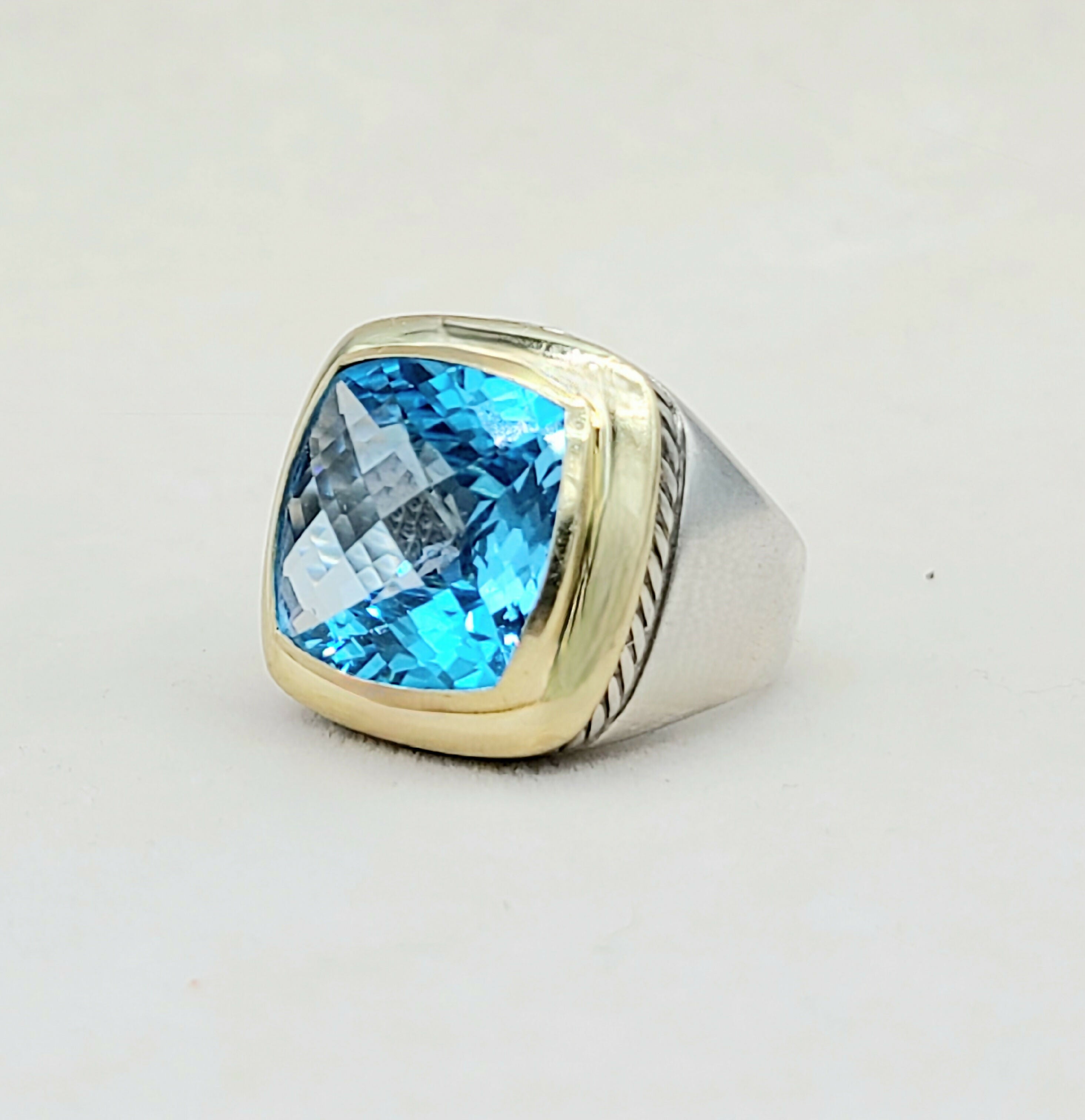 David Yurman Albion Ring 15mm Blue Topaz & Gold、mySite、hinf8tx79