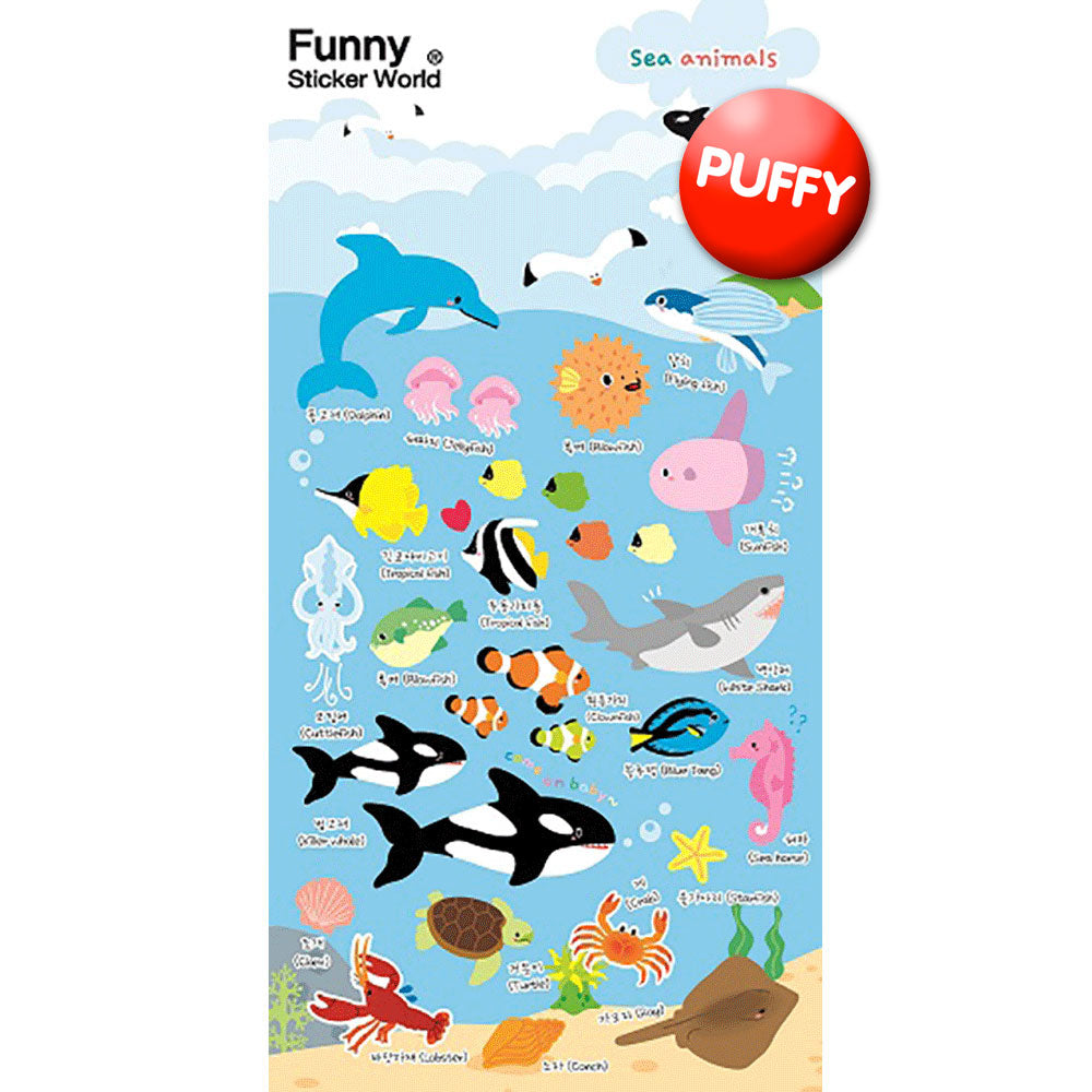  Sea Animals Puffy Stickers、mySite、ghnorth