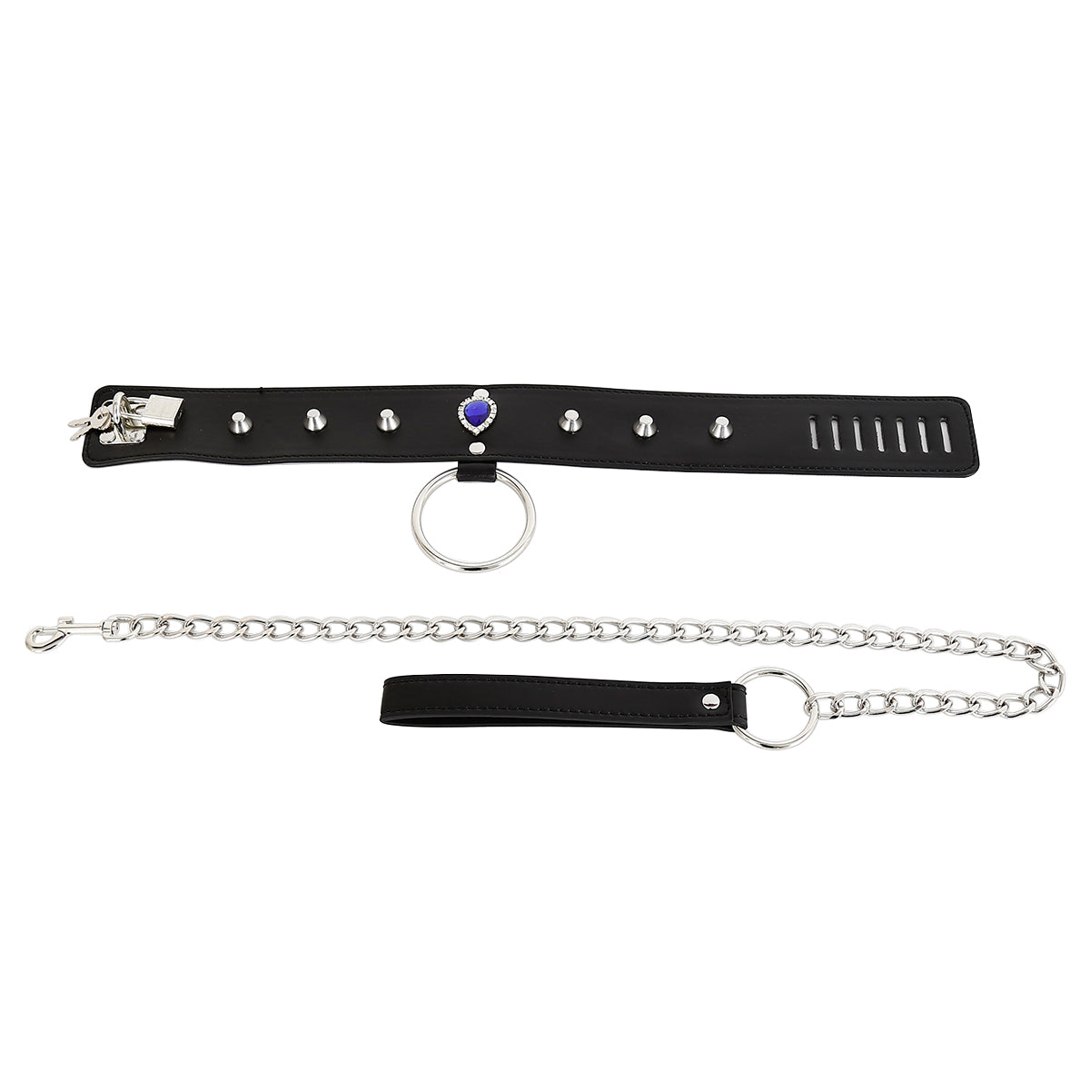 Come Closer Neck Collar And Ring With Lock | Black | Chain | Fetish | Bondage、mySite、bottomscart