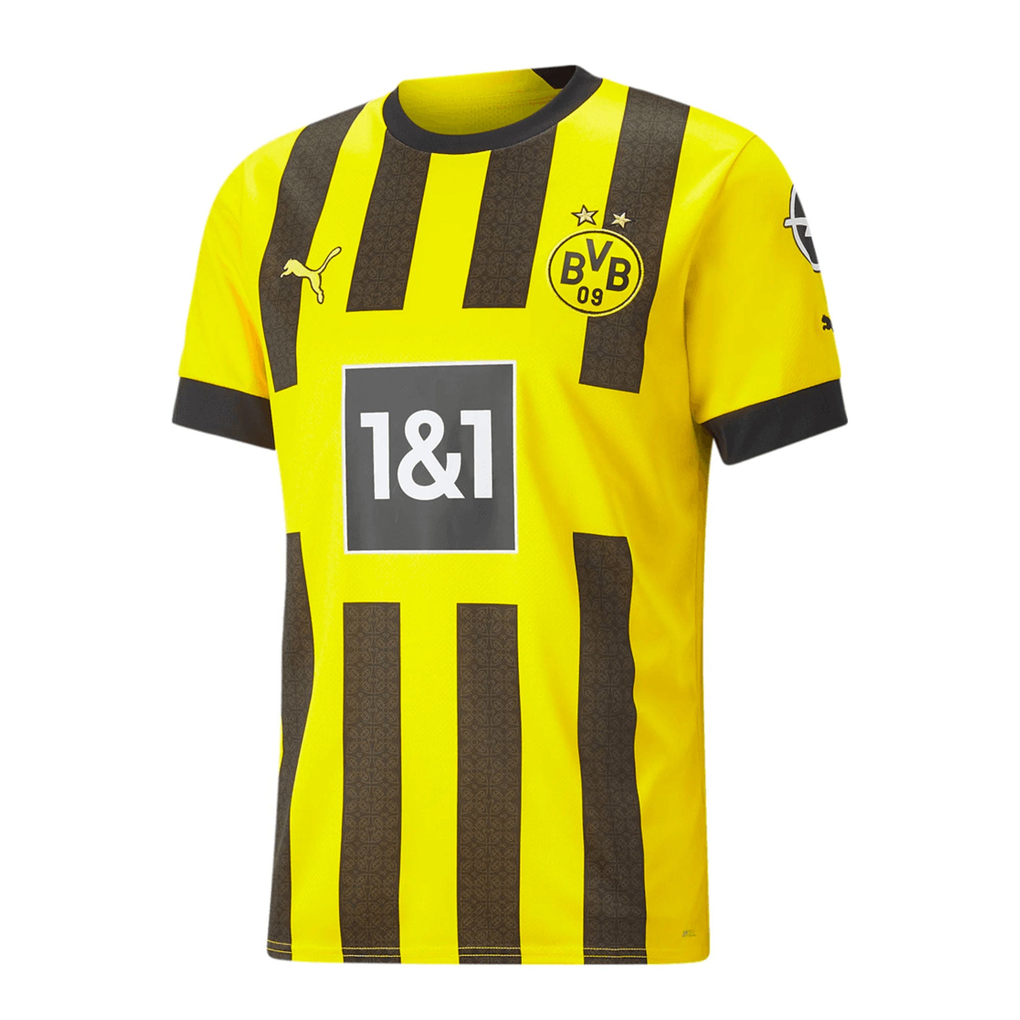 PUMA Men's Borussia Dortmund 2022/23 Home Jersey Cyber Yellow/Black、mySite、noshort