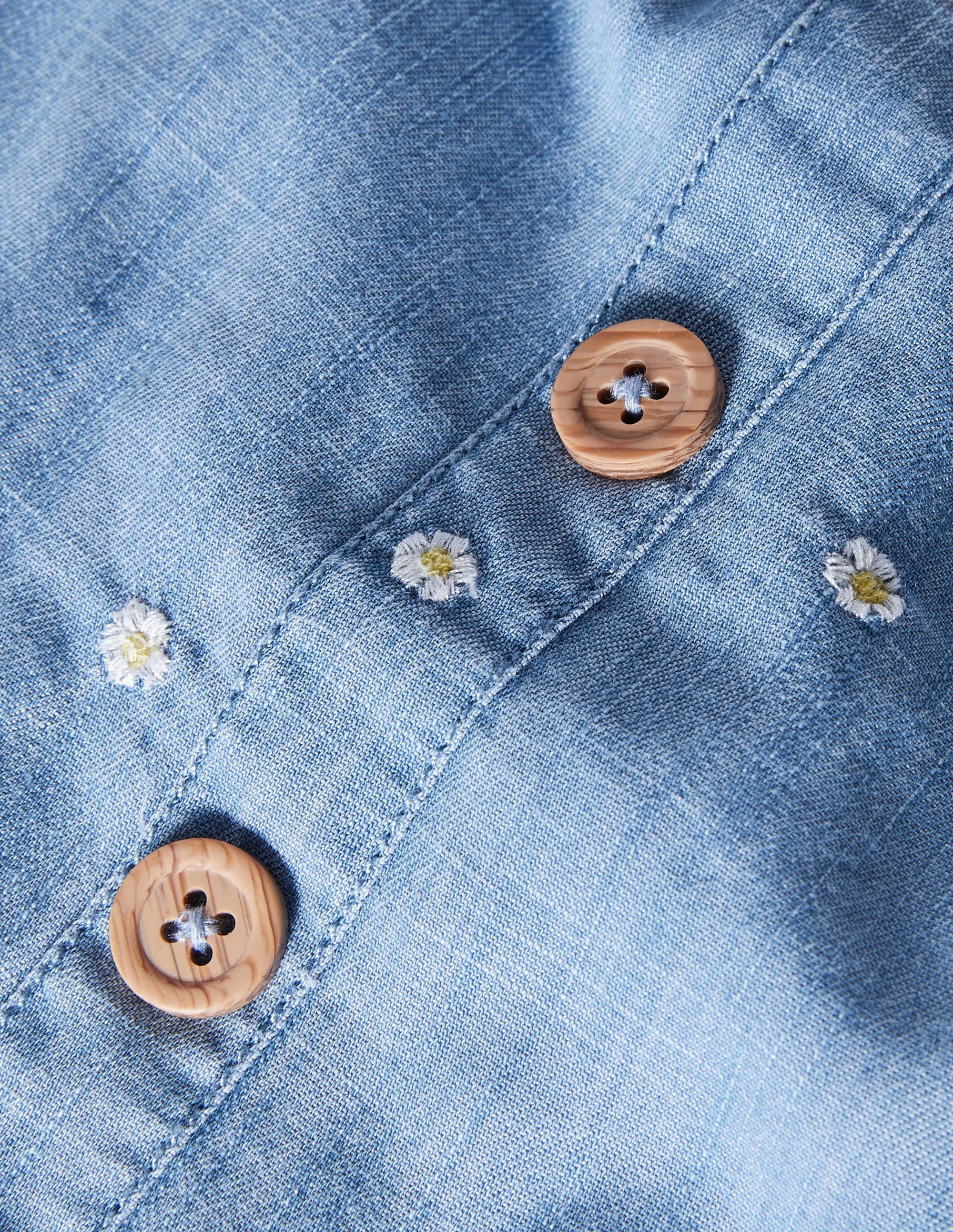  Embroidered Wide Leg Jumpsuit-Chambray Daisy Chain、mySite、ashleygrahame