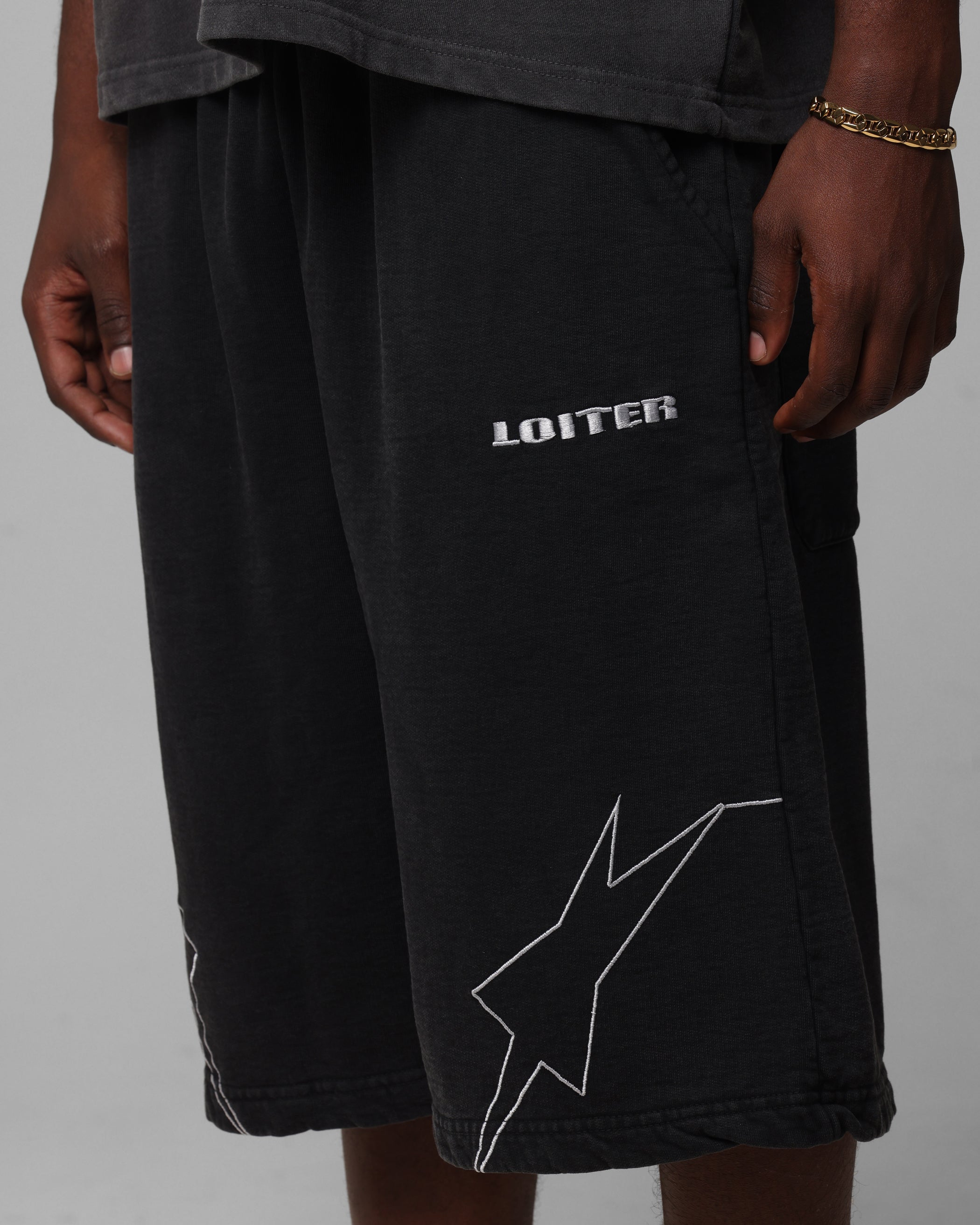 Loiter Dark Performance Fleece Shorts Washed Charcoal、mySite、zt4zffjzw