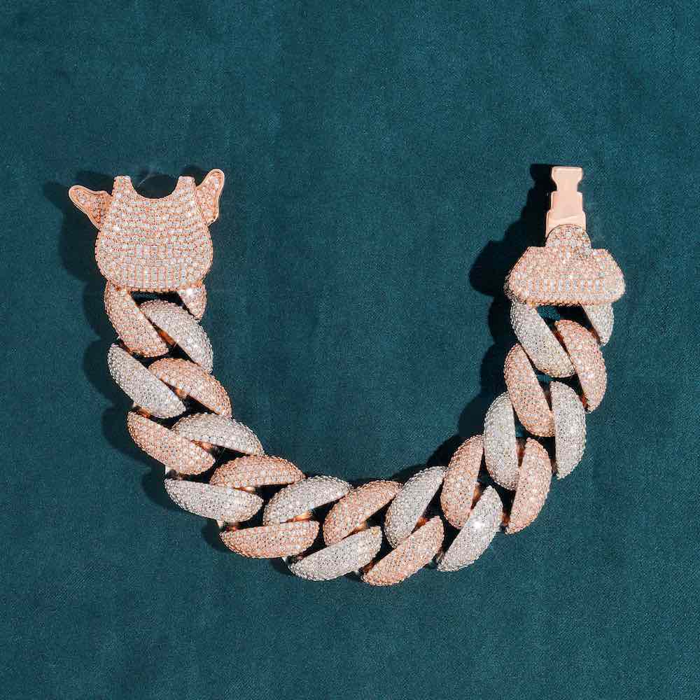 23MM Moissanite Cuban Link Bracelet 14K Gold、mySite、hinf8tx79