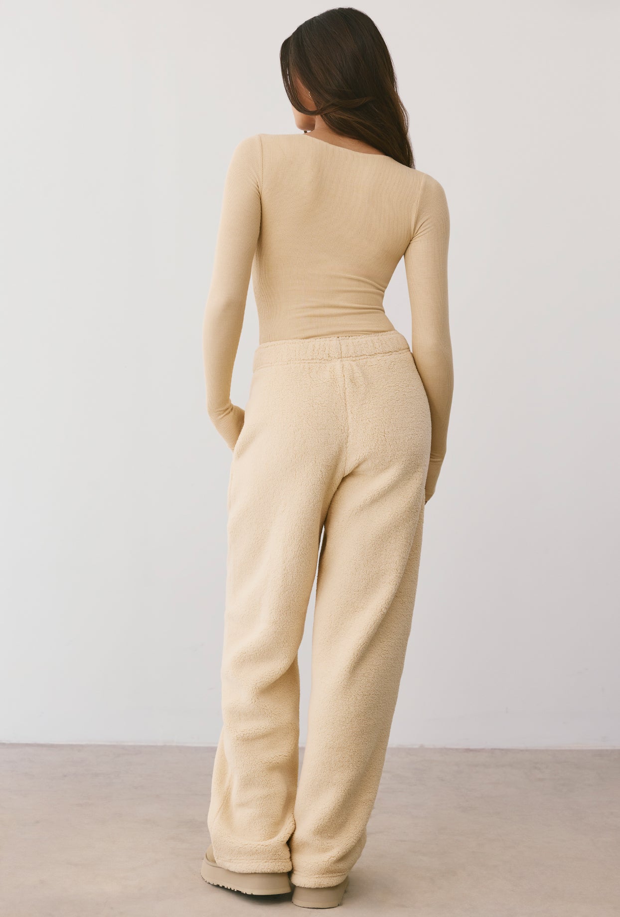 Modal Rib Long Sleeve Crop Top in Cashmere、mySite、solidvoid