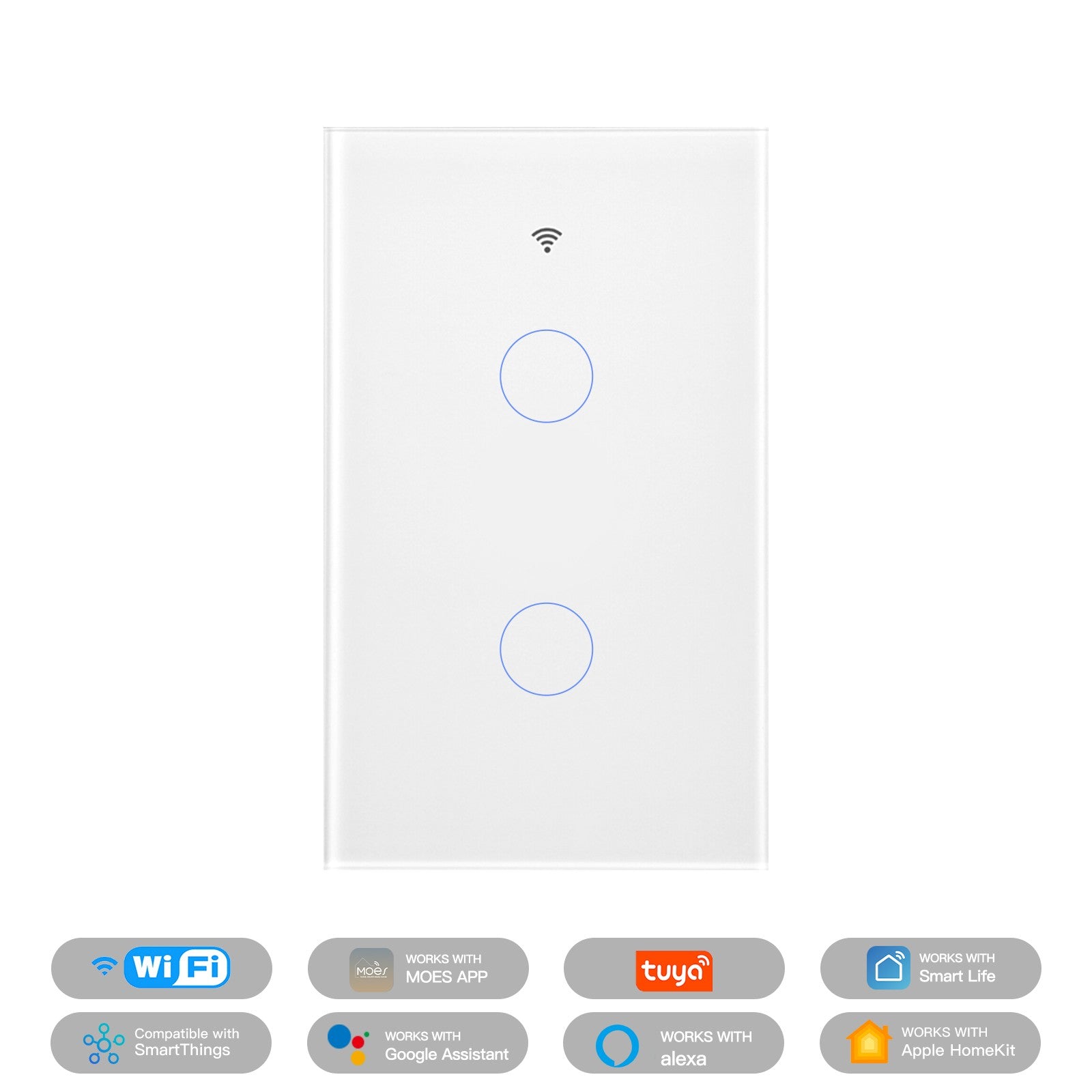 Matter WiFi Smart Light Switch Glass Panel Neutral Wire Required US Standard、mySite、fannypackpong