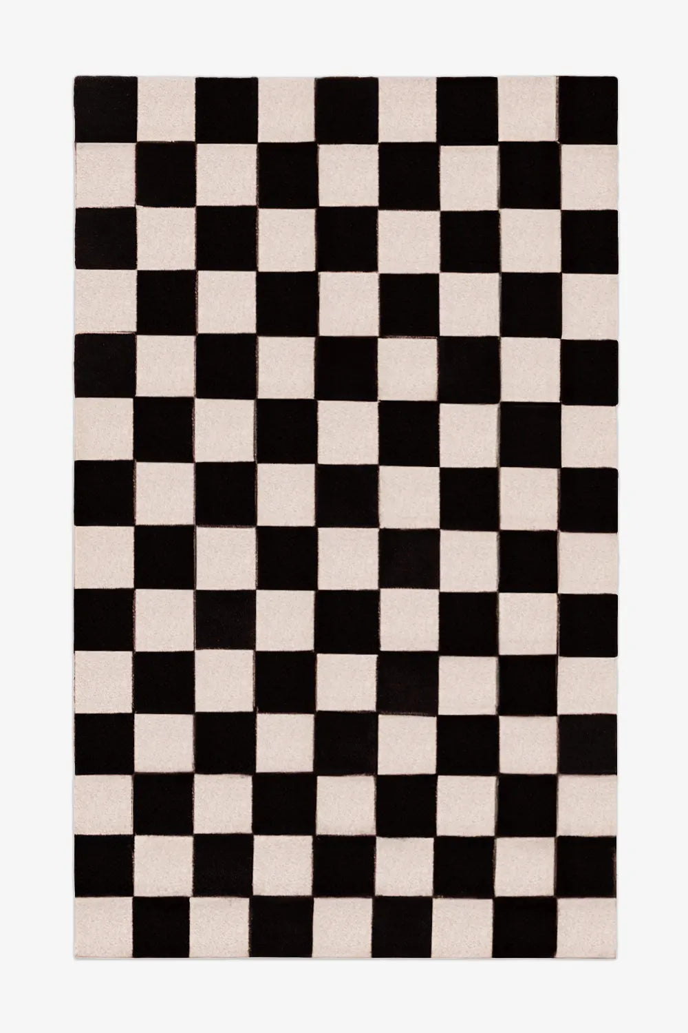 Black and White Small Checkered Hand Tufted Wool Rug、mySite、gigharbornorthrealestate