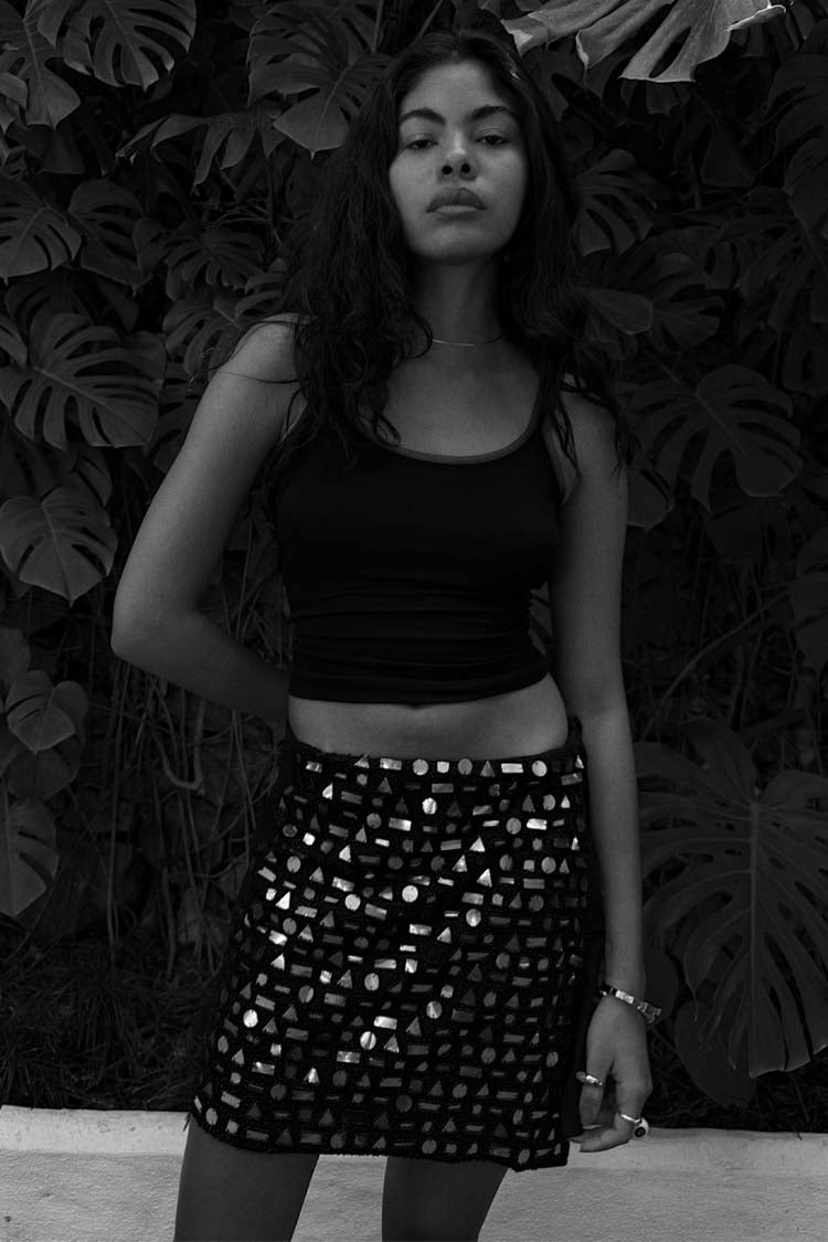 Black Beaded Mirror Skirt、mySite、solidvoid