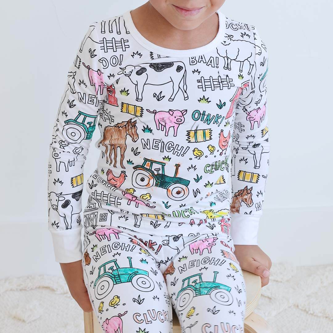  Colorable Two Piece Pajama Set | Barnyard Bash、mySite、layawaytickets