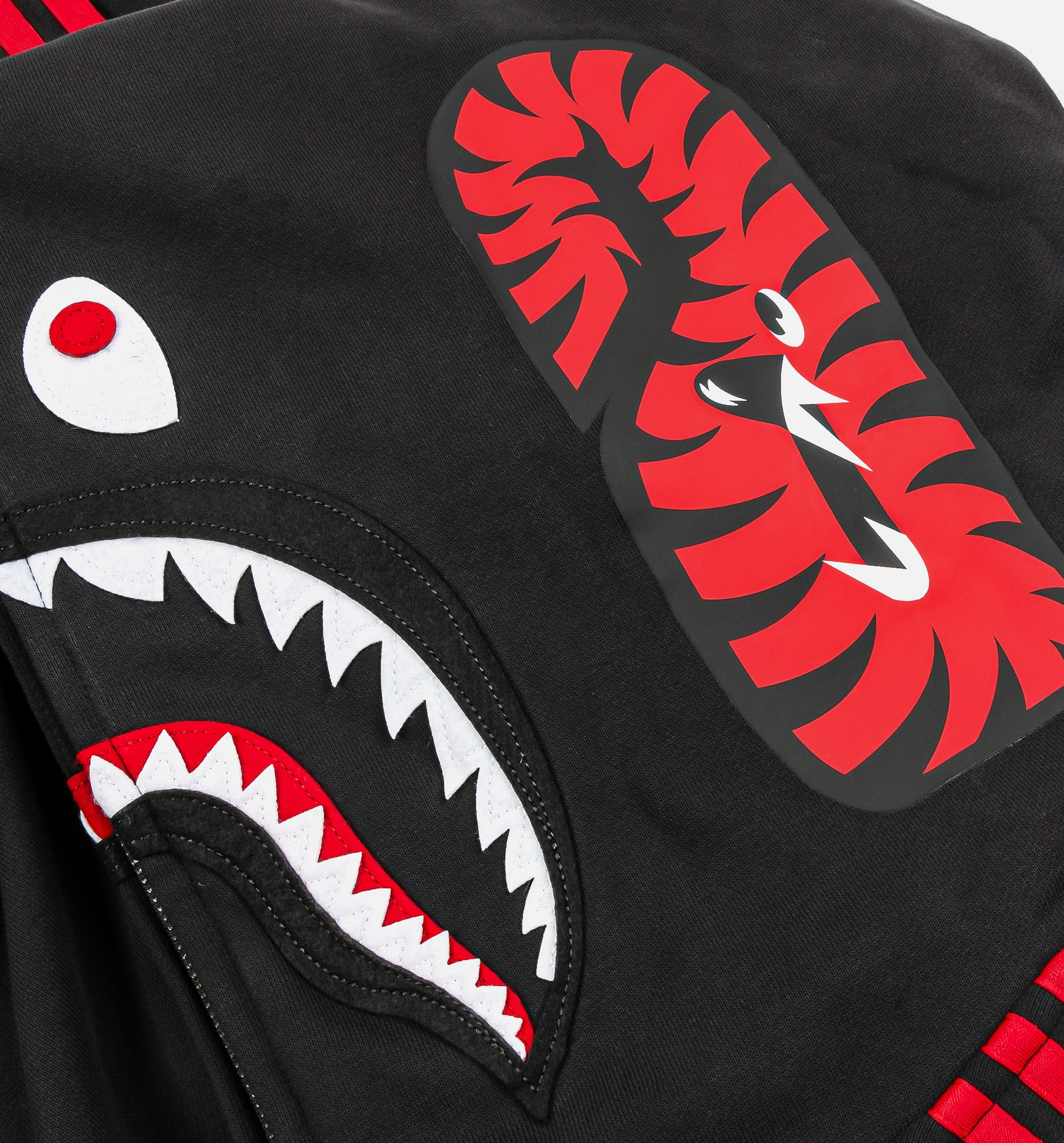Bape x Adidas Shark Fleece Full Zip Mens Hoodie - Black、mySite、dreamappss
