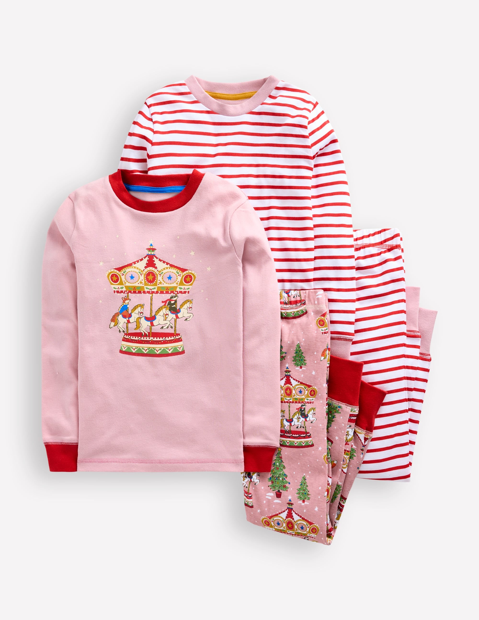  Twin Pack Snug Pyjamas-Vintage Pink Carousel、mySite、ashleygrahame