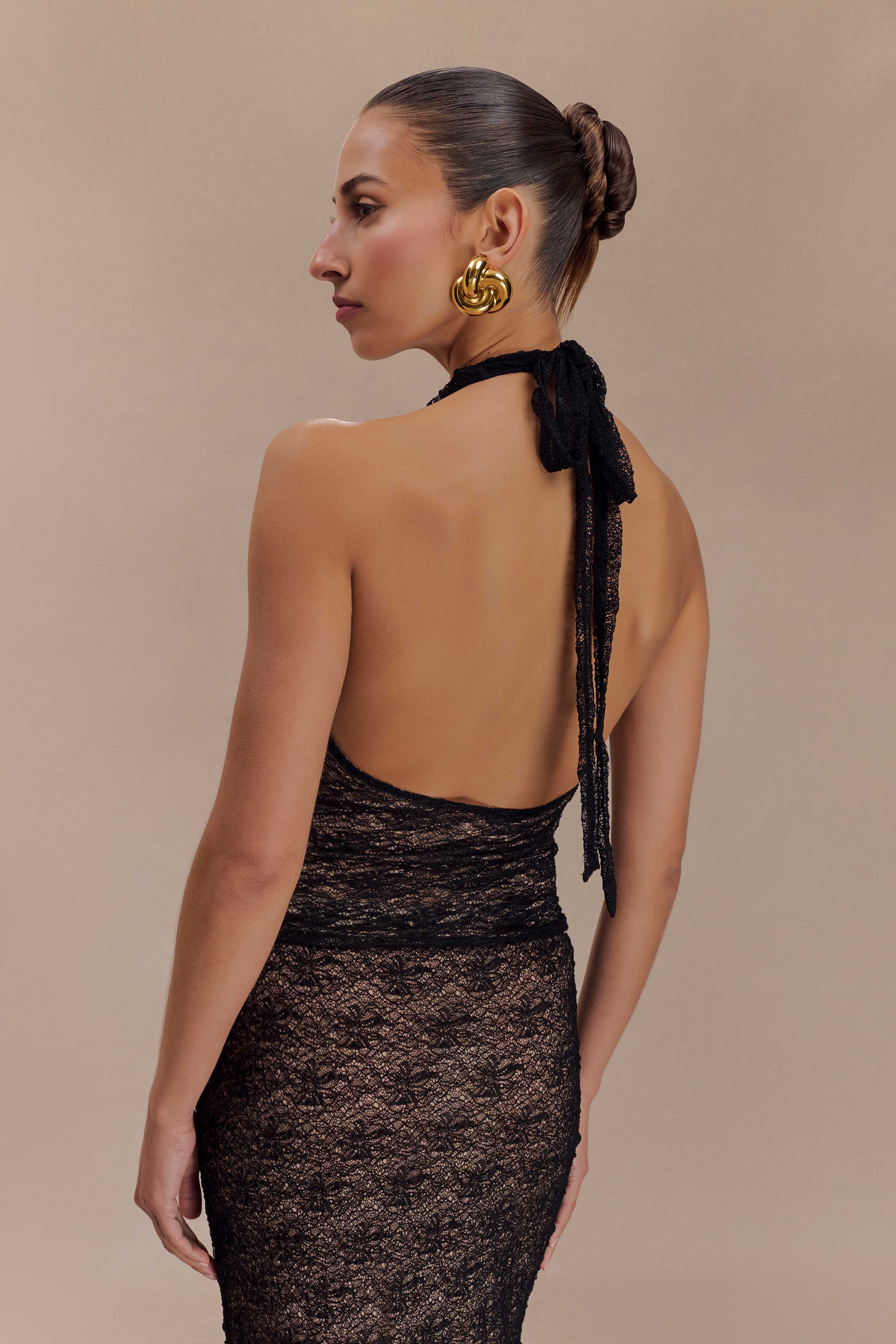 Asher Sheer Lace Halter Top - Black、mySite、solidvoid