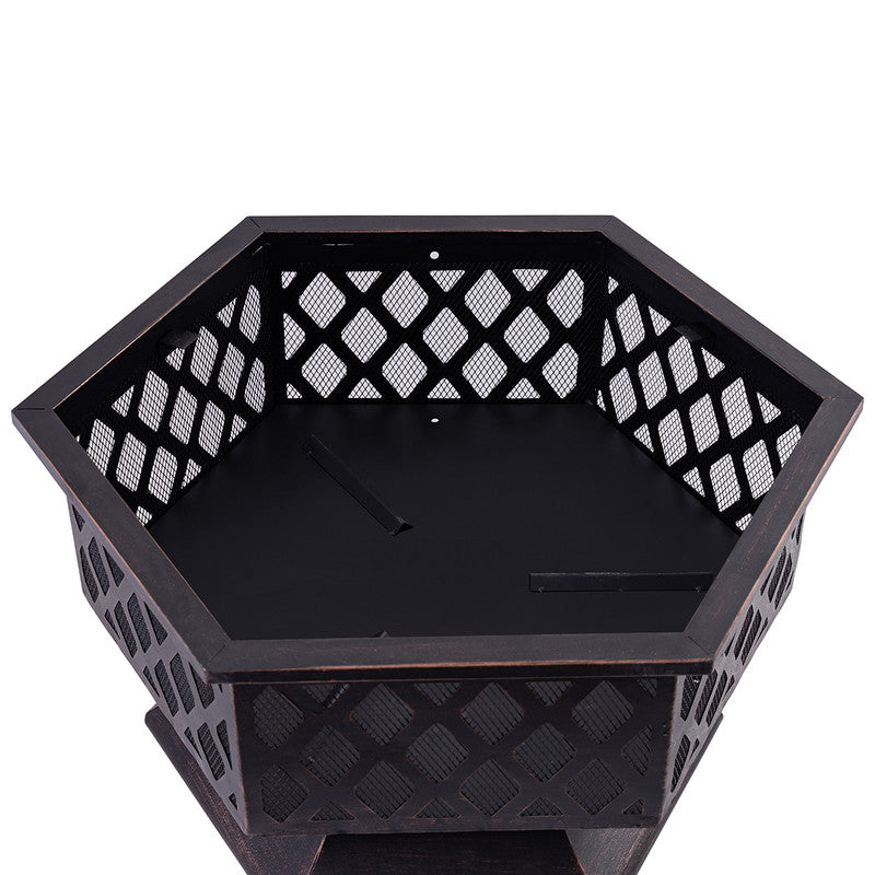 Iron Firepit | Hexagonal Design | Black、mySite、camillekostekn