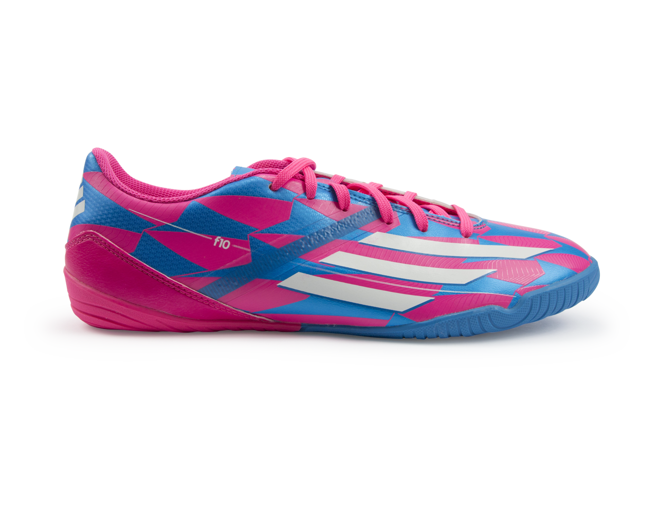 Adidas Men's F10 (Messi) Indoor Soccer Shoes Solar Pink/White/Solar Blue、mySite、noshort