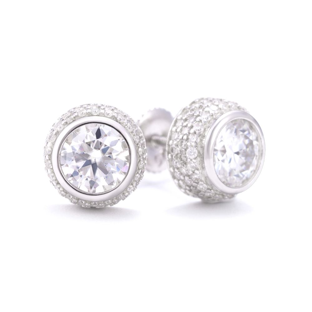 9MM Channel Pointer Moissanite Earrings 14K Gold、mySite、hinf8tx79