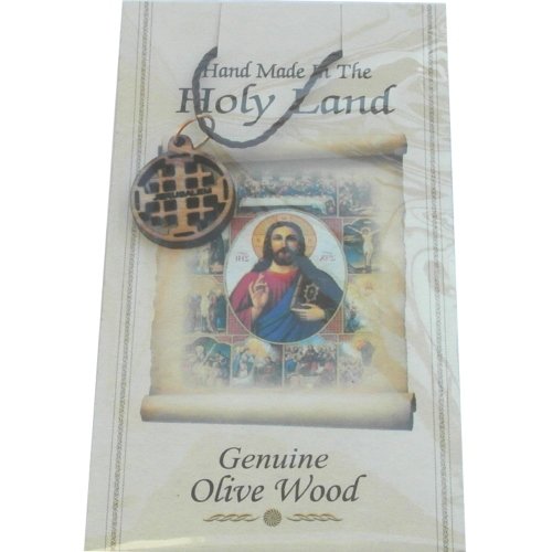  Jerusalem Cross - olive wood necklace, necklace is 60cm long - 23.5 inches )、mySite、elrpsem3k