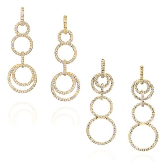 Gumuchian Moon Phase 18k Gold Diamond Convertible Earrings、mySite、hinf8tx79