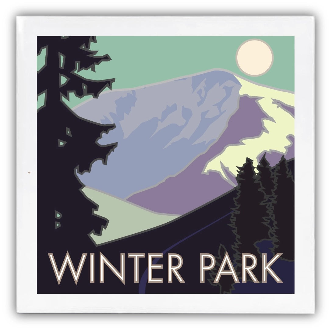 Winter Park, Colorado - 4.25 x 4.25 Ceramic Coaster、mySite、g9winljtr