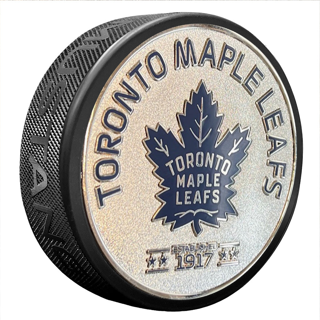 Medallion Puck - Toronto Maple Leafs Silver Established